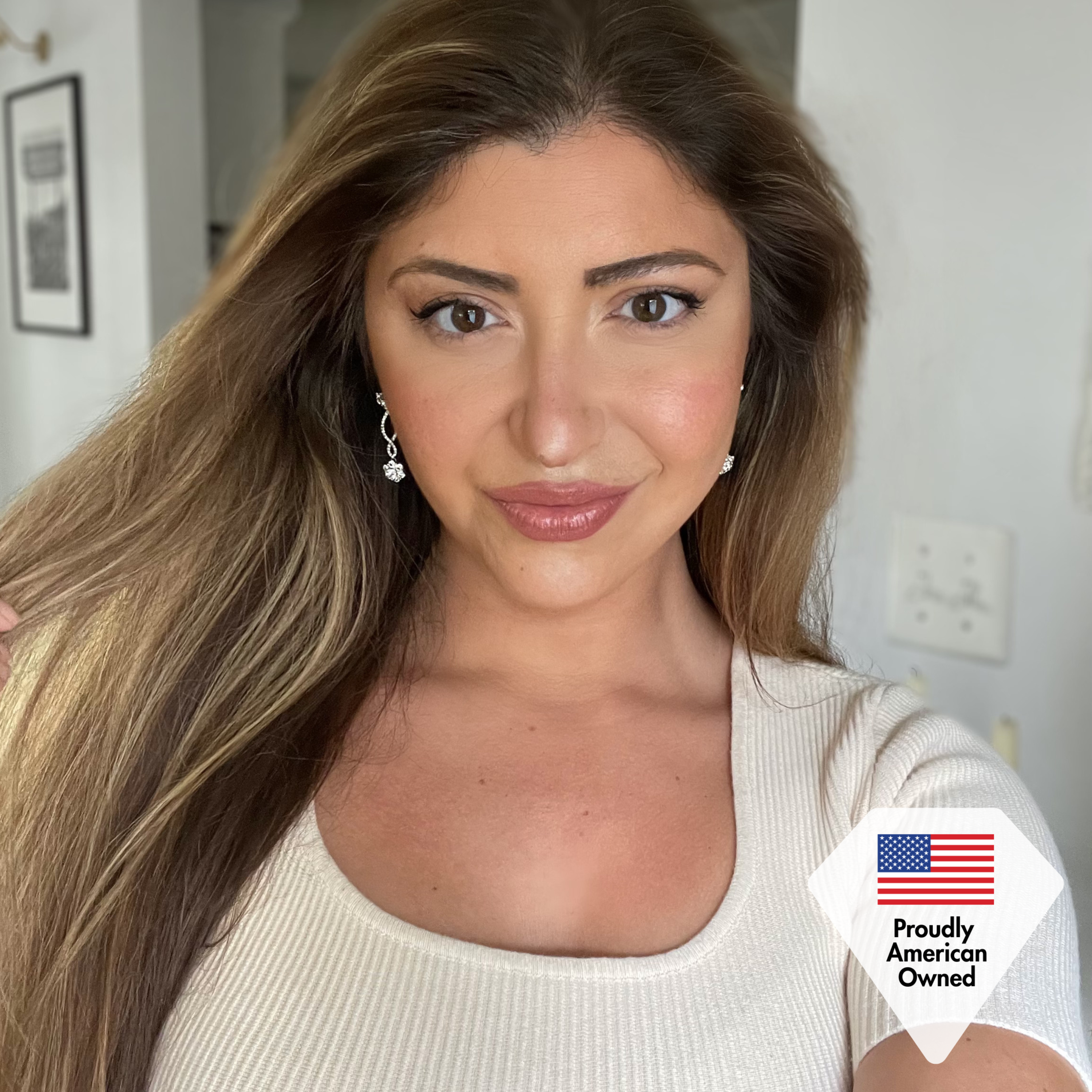 Jessica 18k White Gold Plated Dangle Earrings with Swarovski Crystals