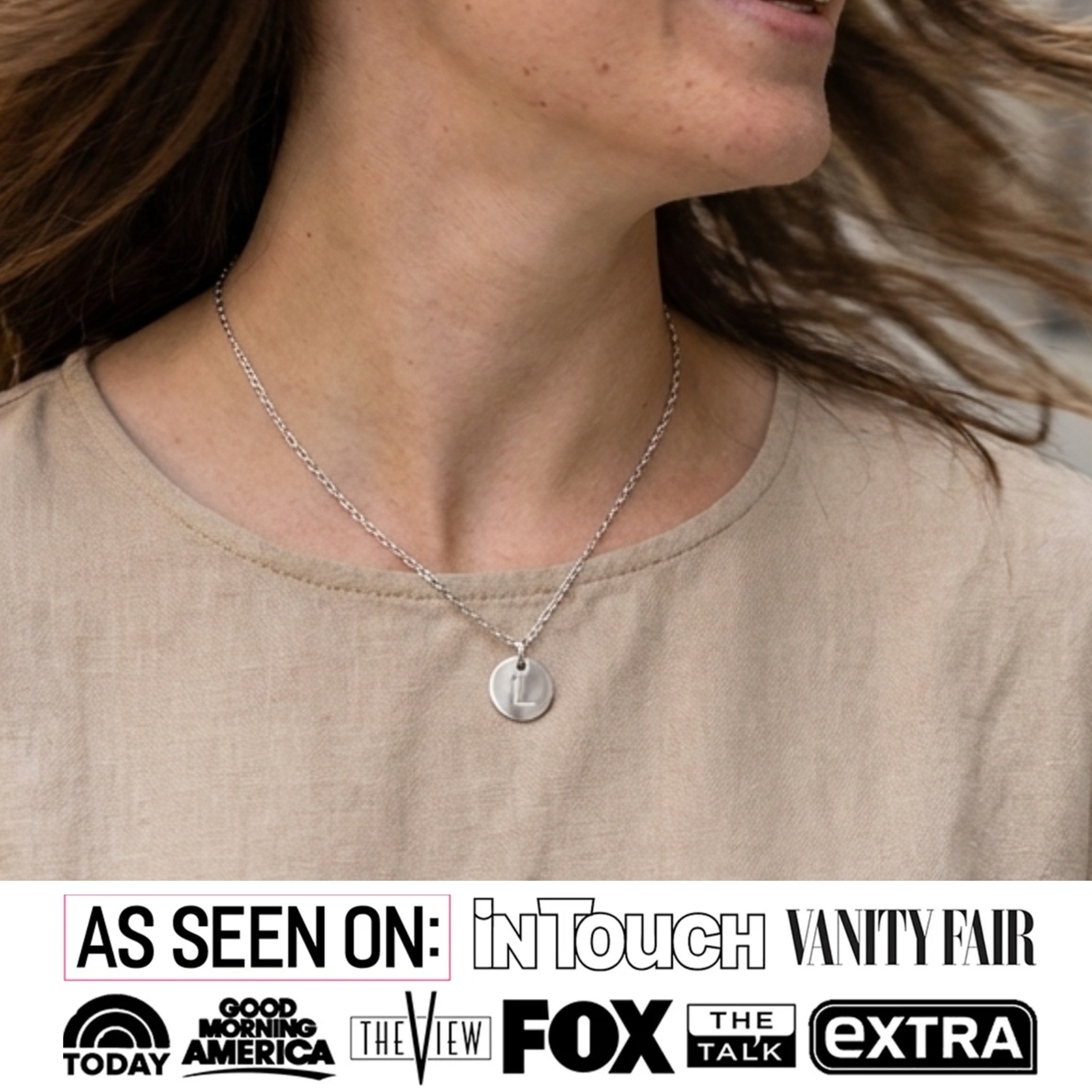 Summer Collection 18k White Gold Plated Engraved Initial Letter Pendant Necklace