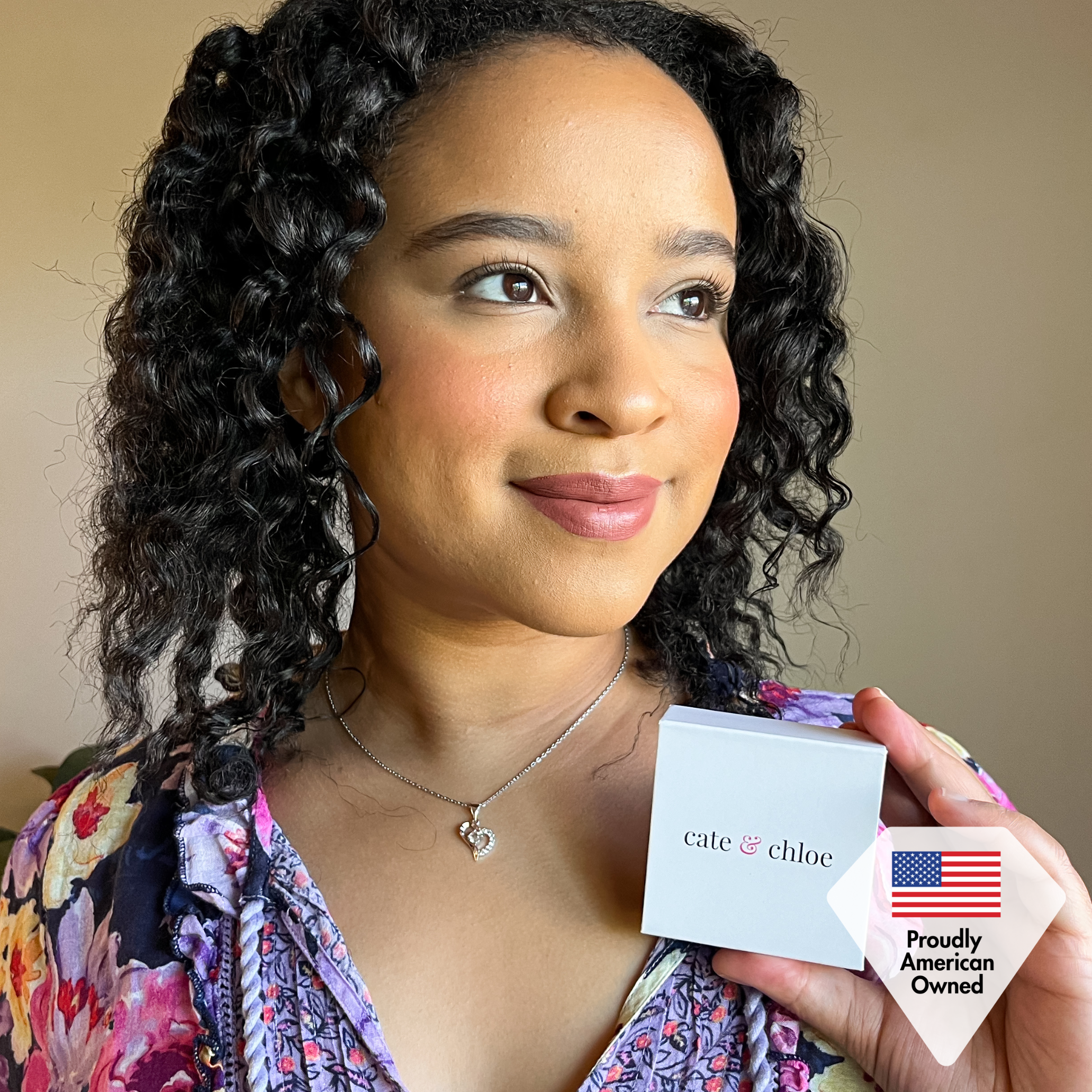 Laila 18k White Gold Pendant Necklace  with Swarovski Crystals