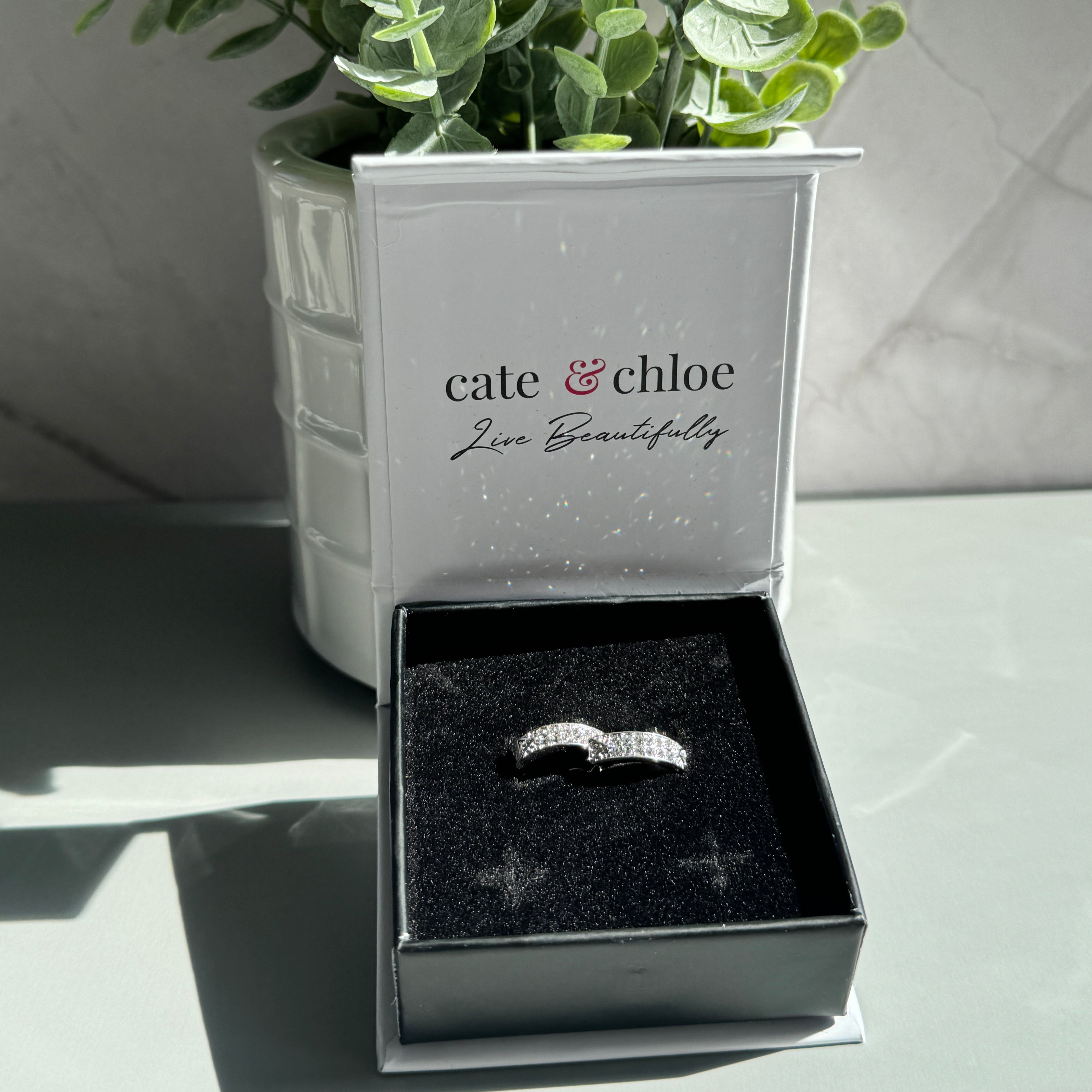 Skye 18k White Gold Plated 12mm Crystal Hoop Earrings with Swarovski Crystals