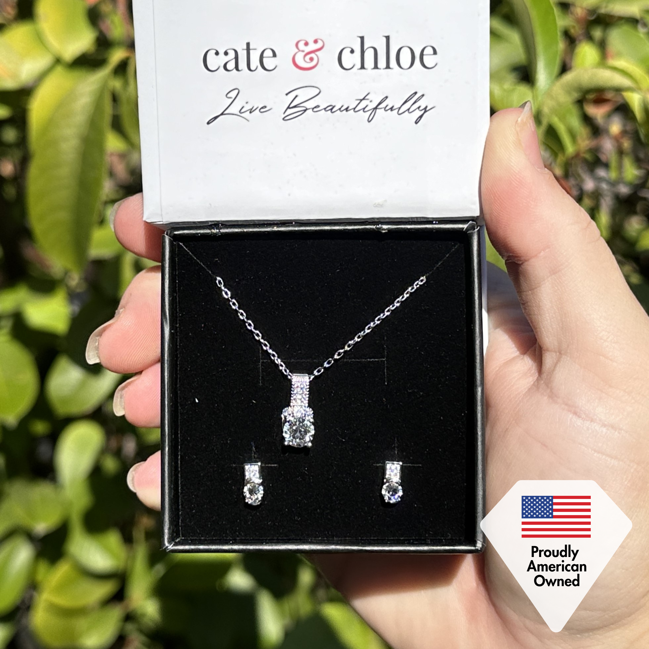 Laya 18k White Gold Plated Stud Earrings with Swarovski Crystals — Final Sale