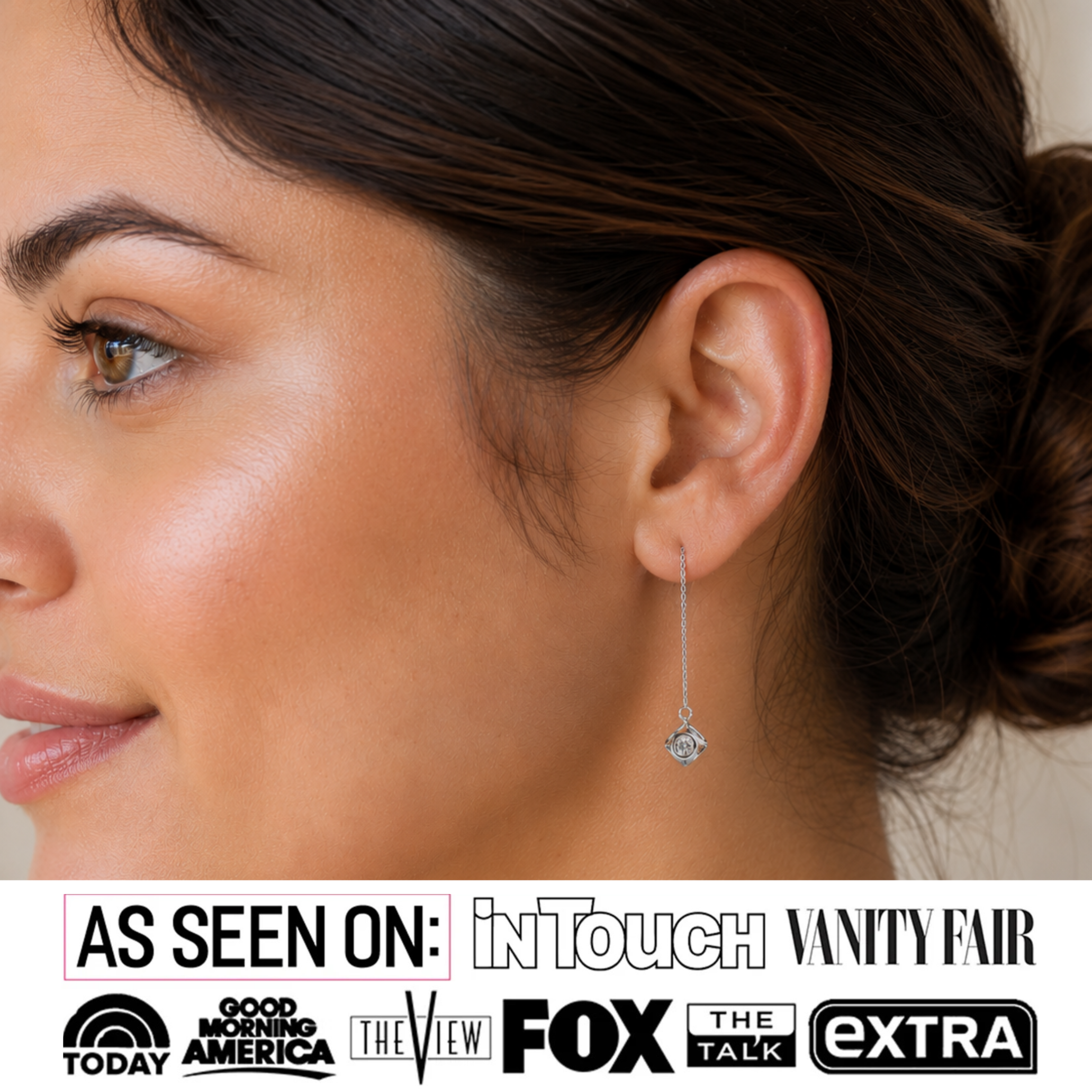 Lena 18k White Gold Dangle Earrings with Swarovski Crystals