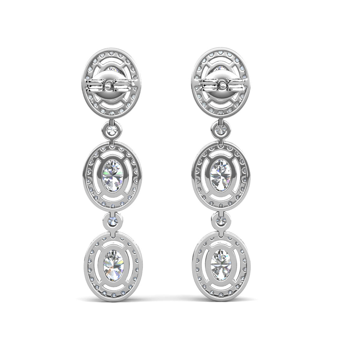 Lorraine 18k White Gold Plated Dangle Earrings with Swarovski Crystals
