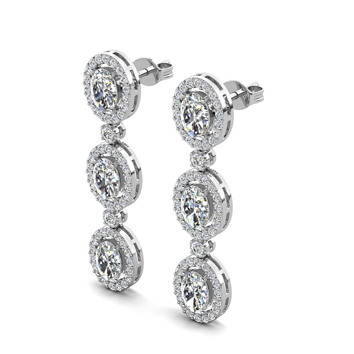 Lorraine 18k White Gold Plated Dangle Earrings with Swarovski Crystals