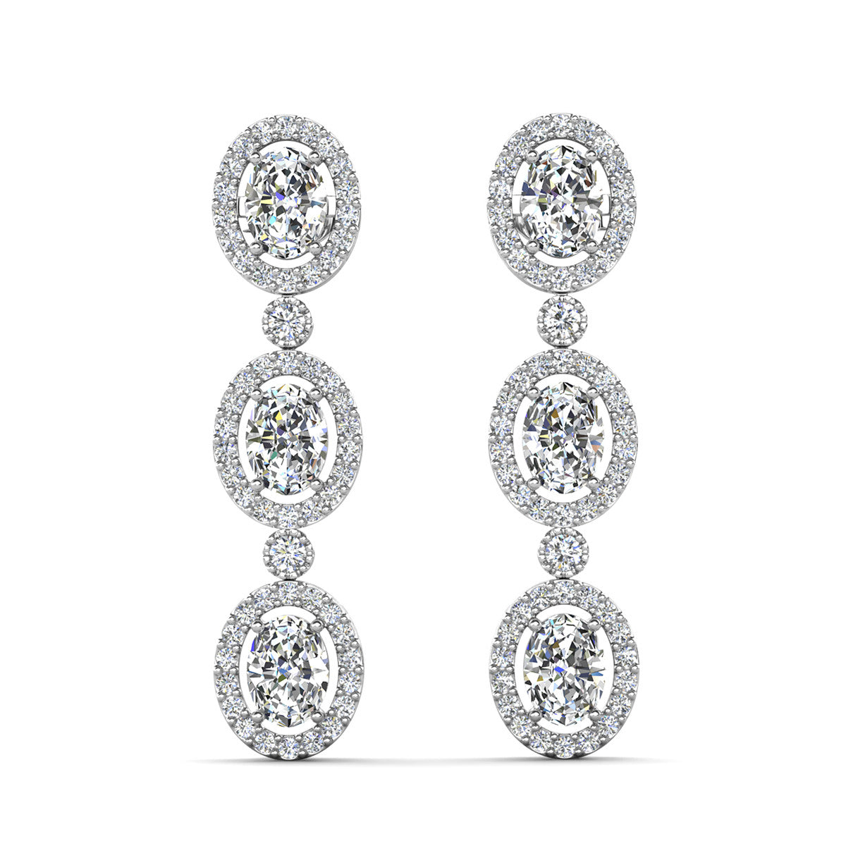 Lorraine 18k White Gold Plated Dangle Earrings with Swarovski Crystals