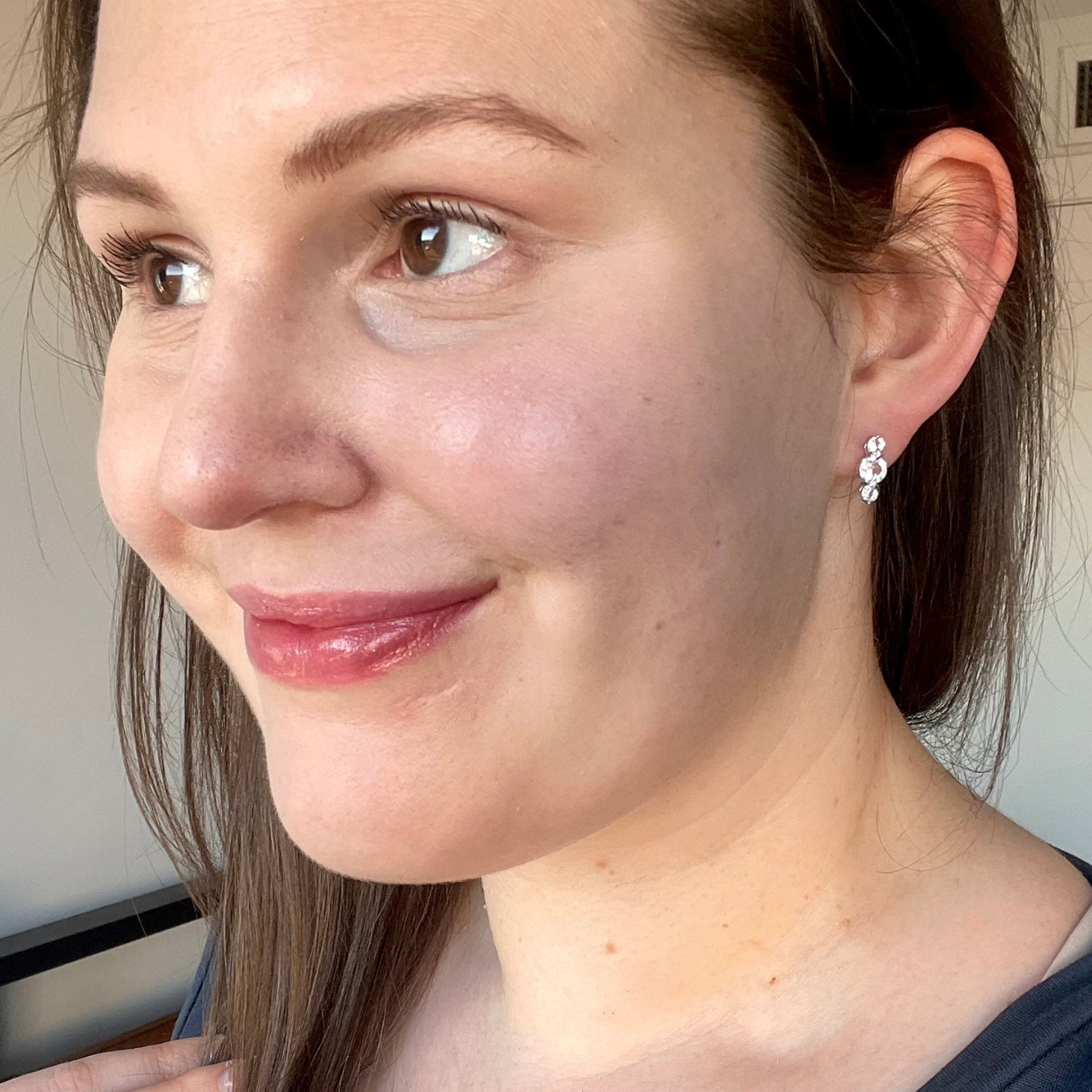 Lucille 18k White Gold Plated Stud Drop Earrings with Swarovski Crystals - Fab Fav
