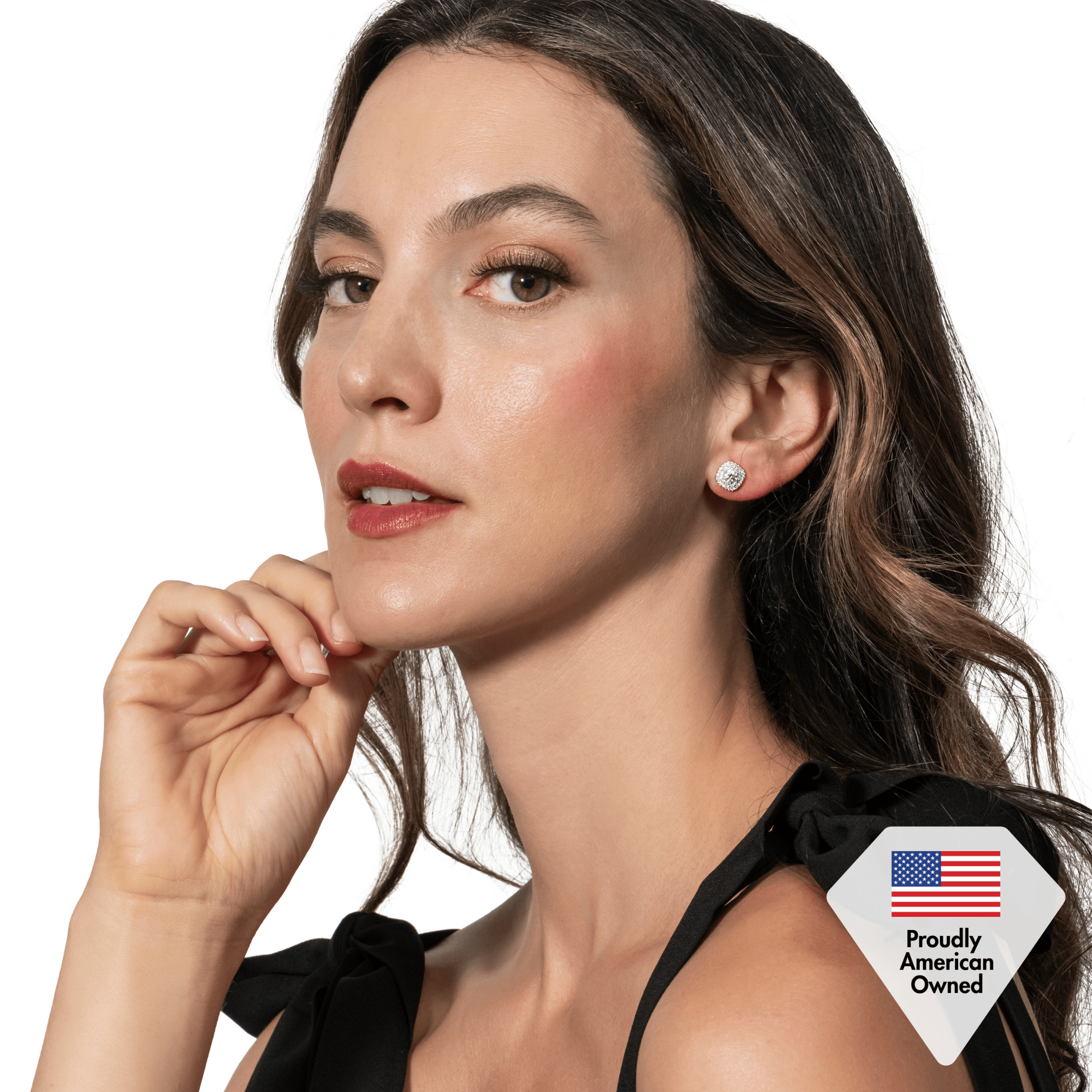 Moissanite by Cate & Chloe Lucy 18k Gold Plated 925 Sterling Silver Stud Earrings 1.0tcw