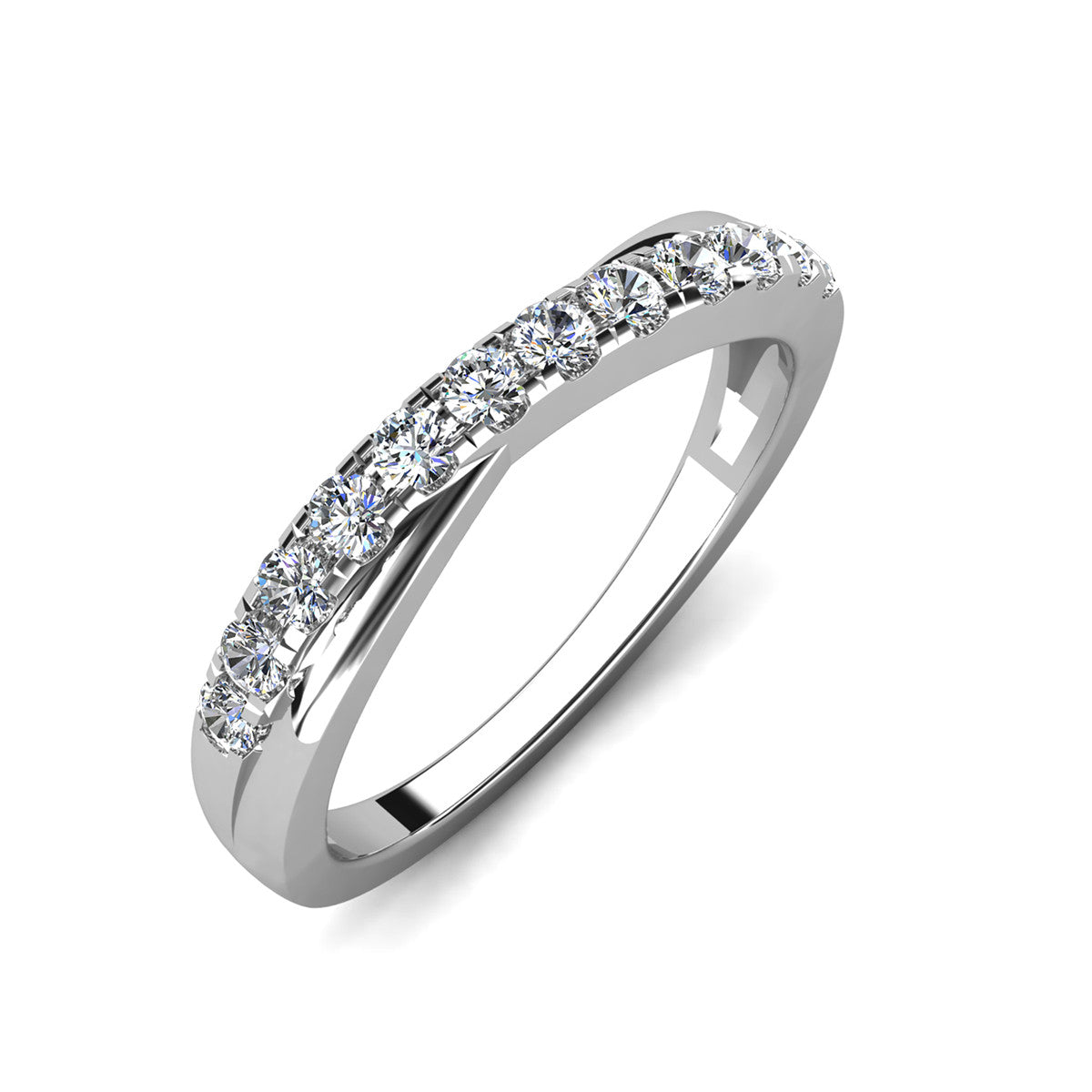 Moissanite by Cate & Chloe Emerson Sterling Silver Ring with Moissanite Crystals