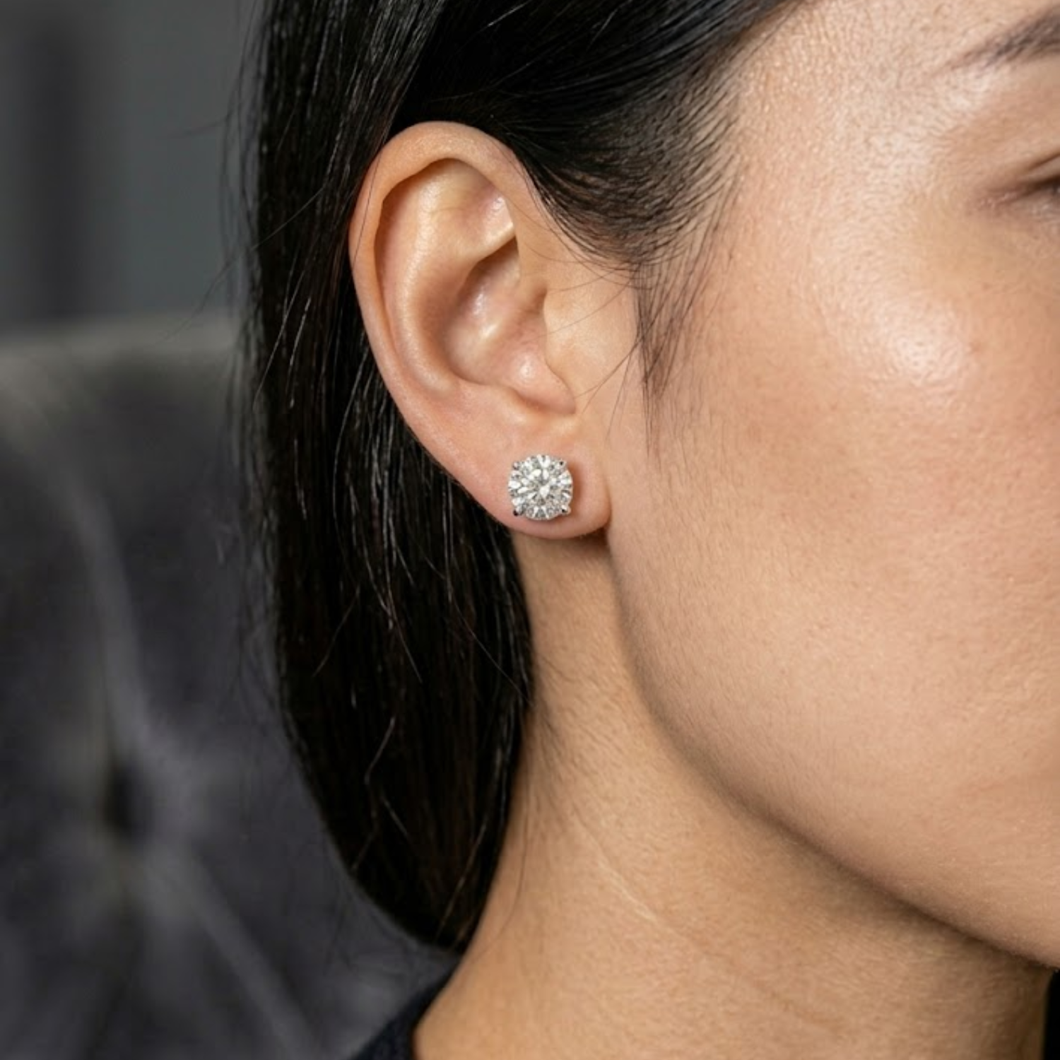 Magnolia 1ct Sterling Silver Stud Earrings with Simulated Diamond Crystals — Final Sale - FAB FAV