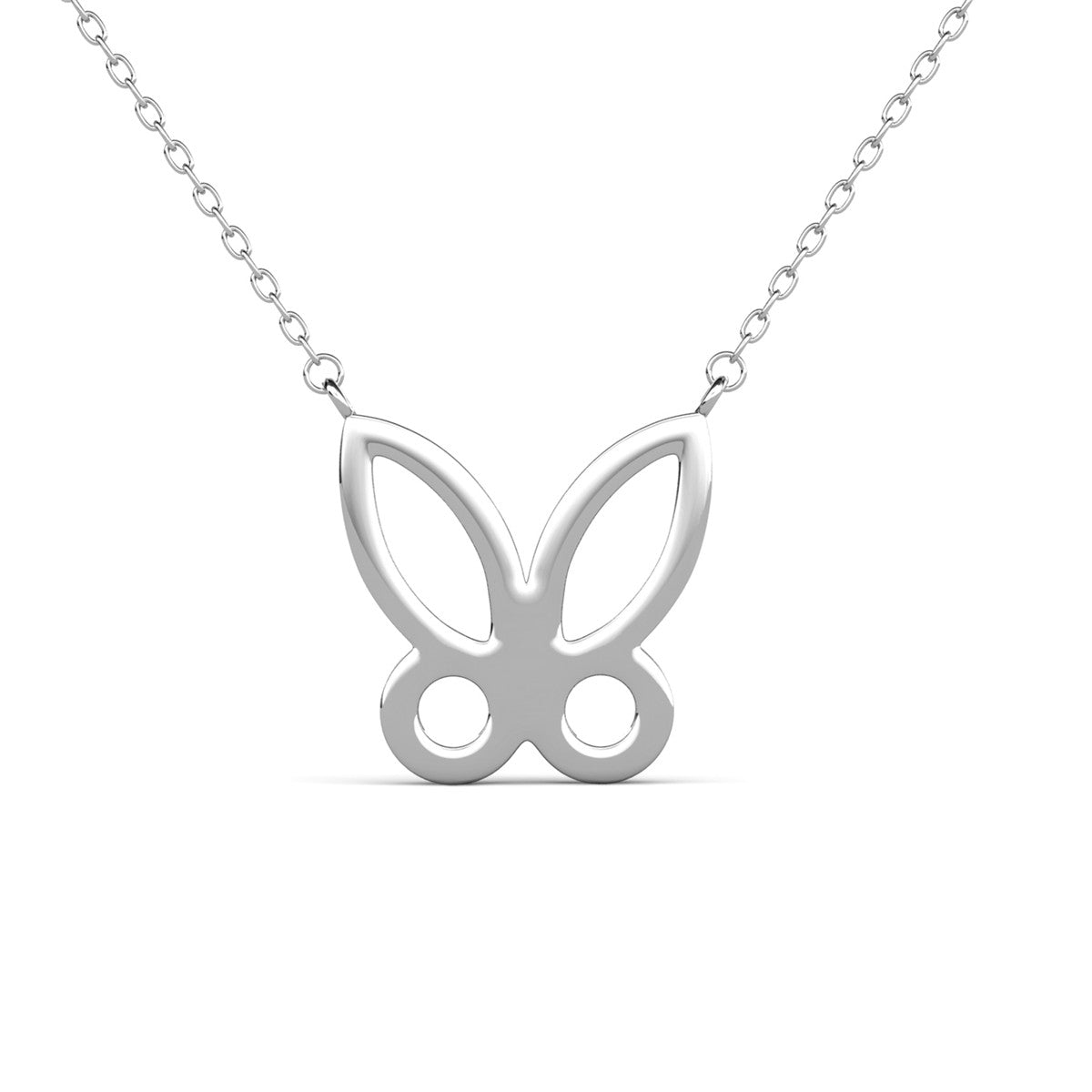 Maxine 18k White Gold Plated Butterfly Necklace with Swarovski Crystals
