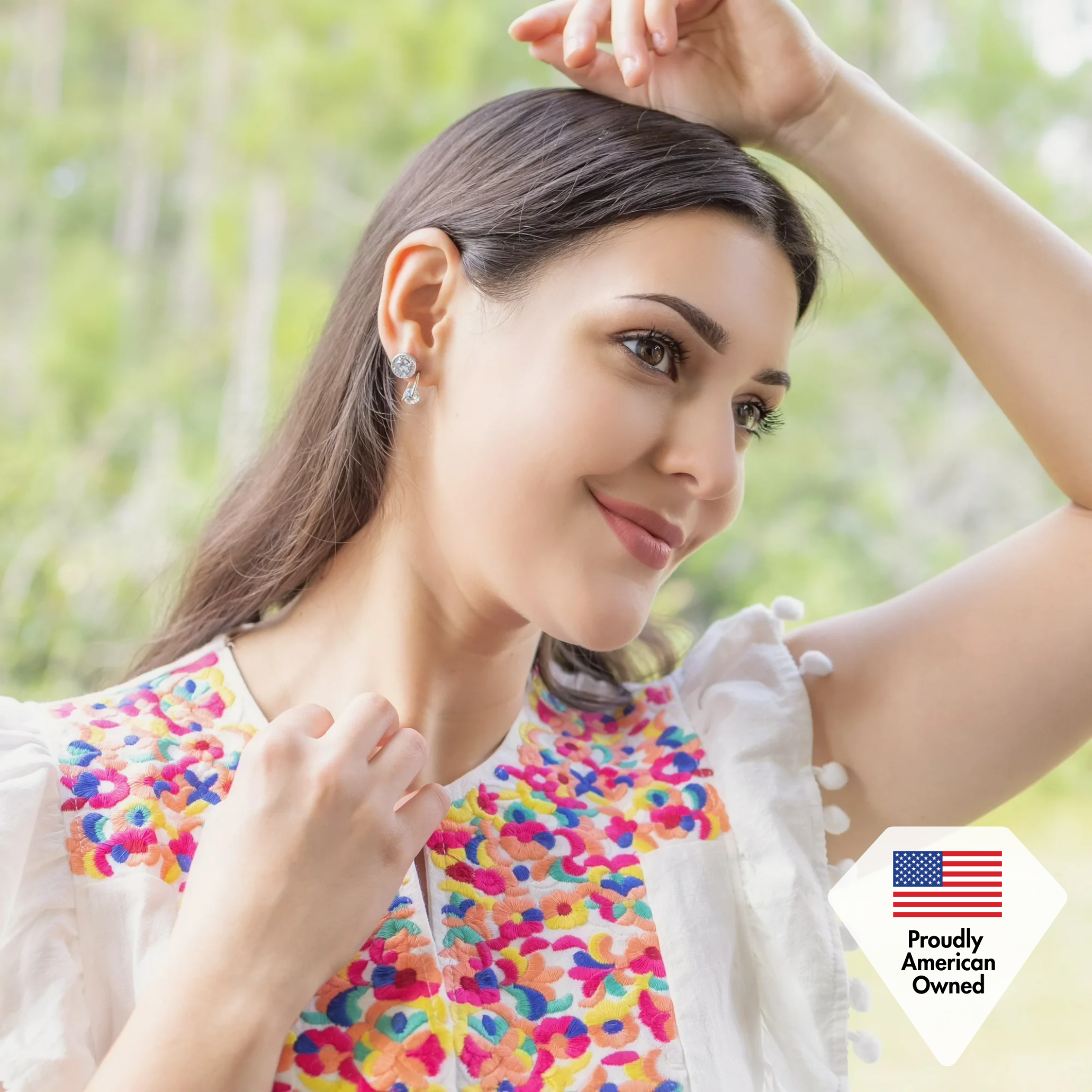 McKayla 18k White Gold Plated Drop Earrings with Swarovski Crystals