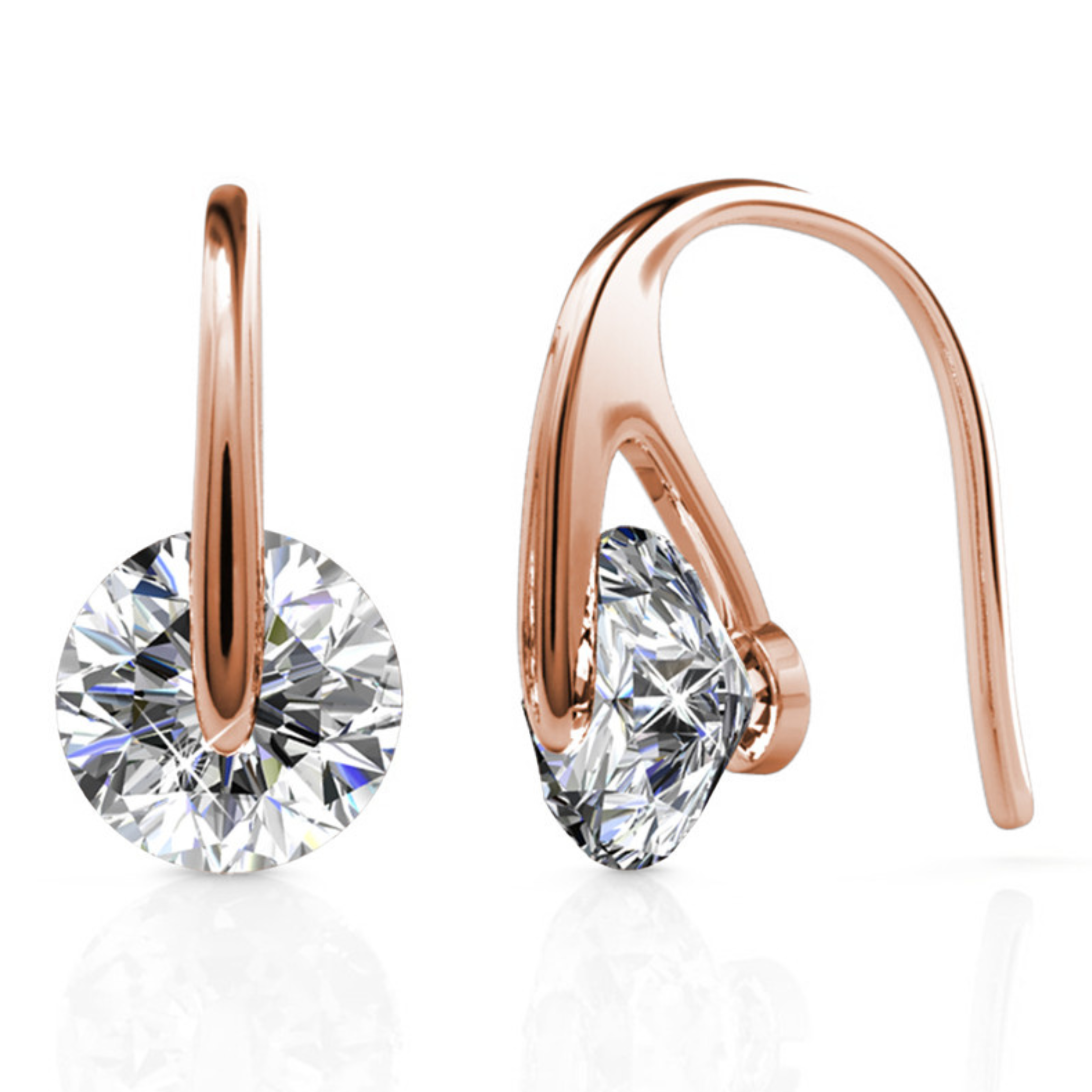 McKayla 18k White Gold Plated Drop Earrings with Swarovski Crystals