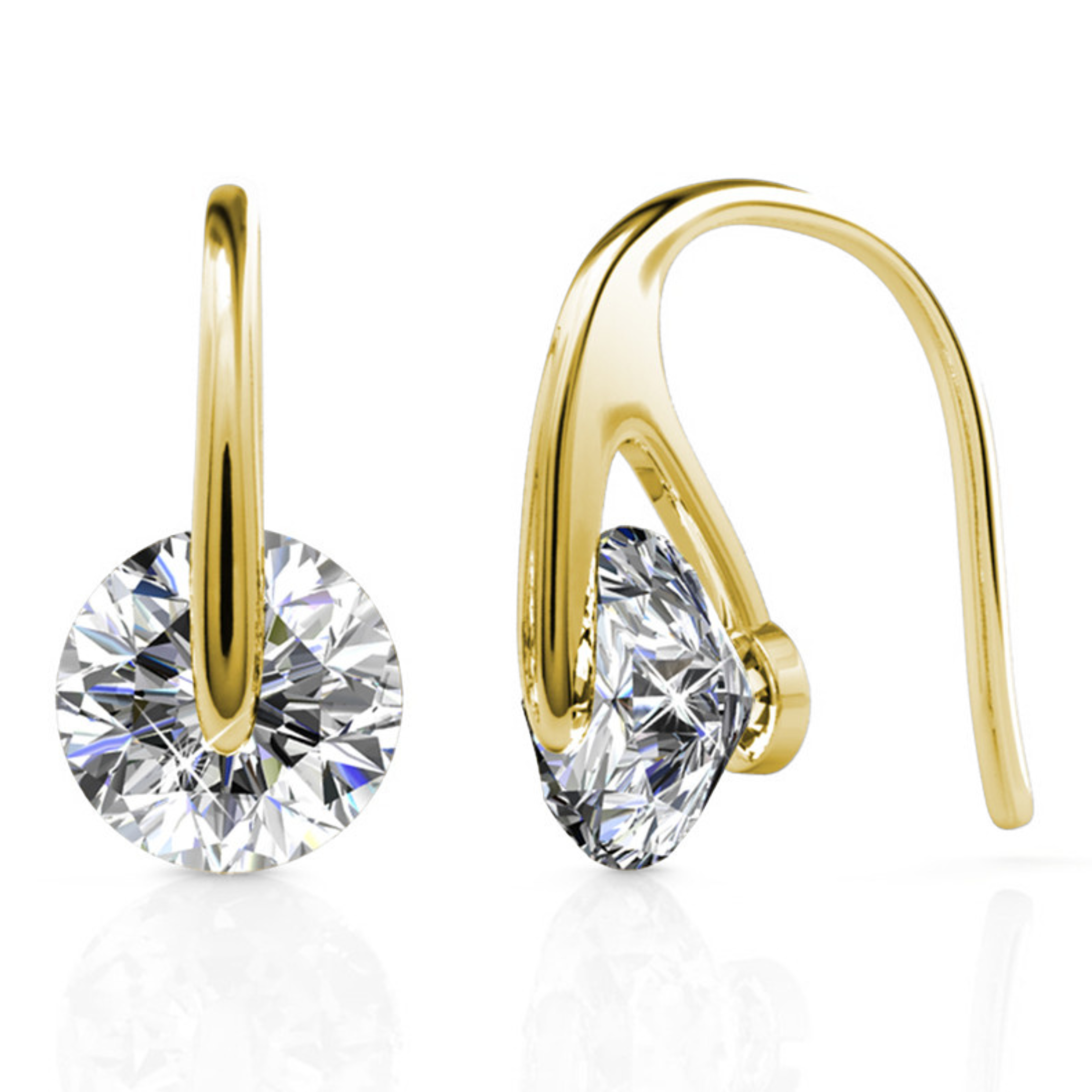 McKayla 18k White Gold Plated Drop Earrings with Swarovski Crystals