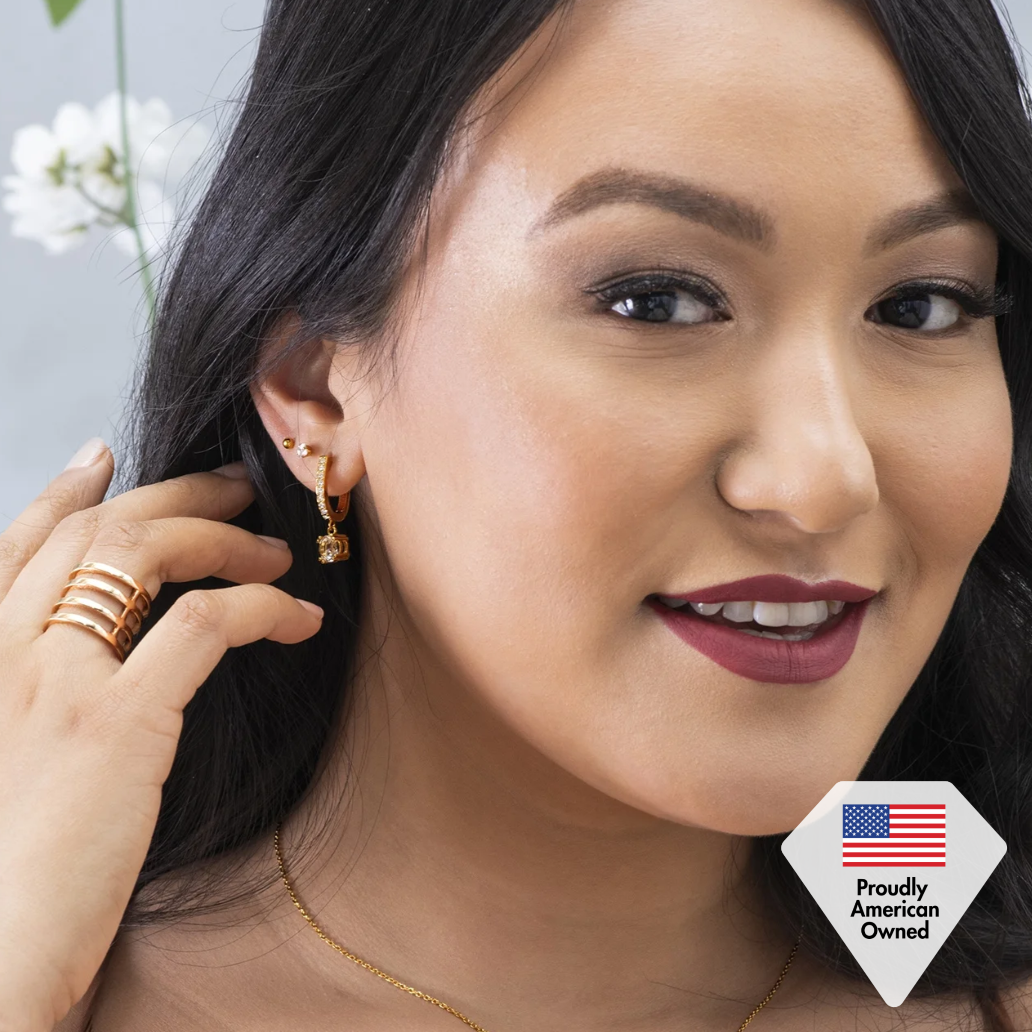 McKenzie 18k White Gold Plated Drop Dangle Earrings with Swarovski Crystals