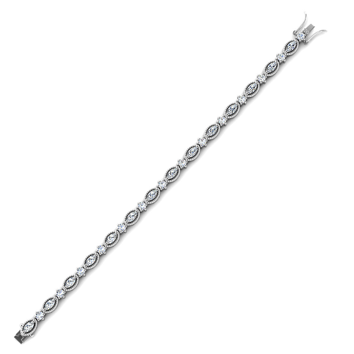 Moira 18k White Gold Plated Tennis Bracelet with Simulated Diamond Crystals