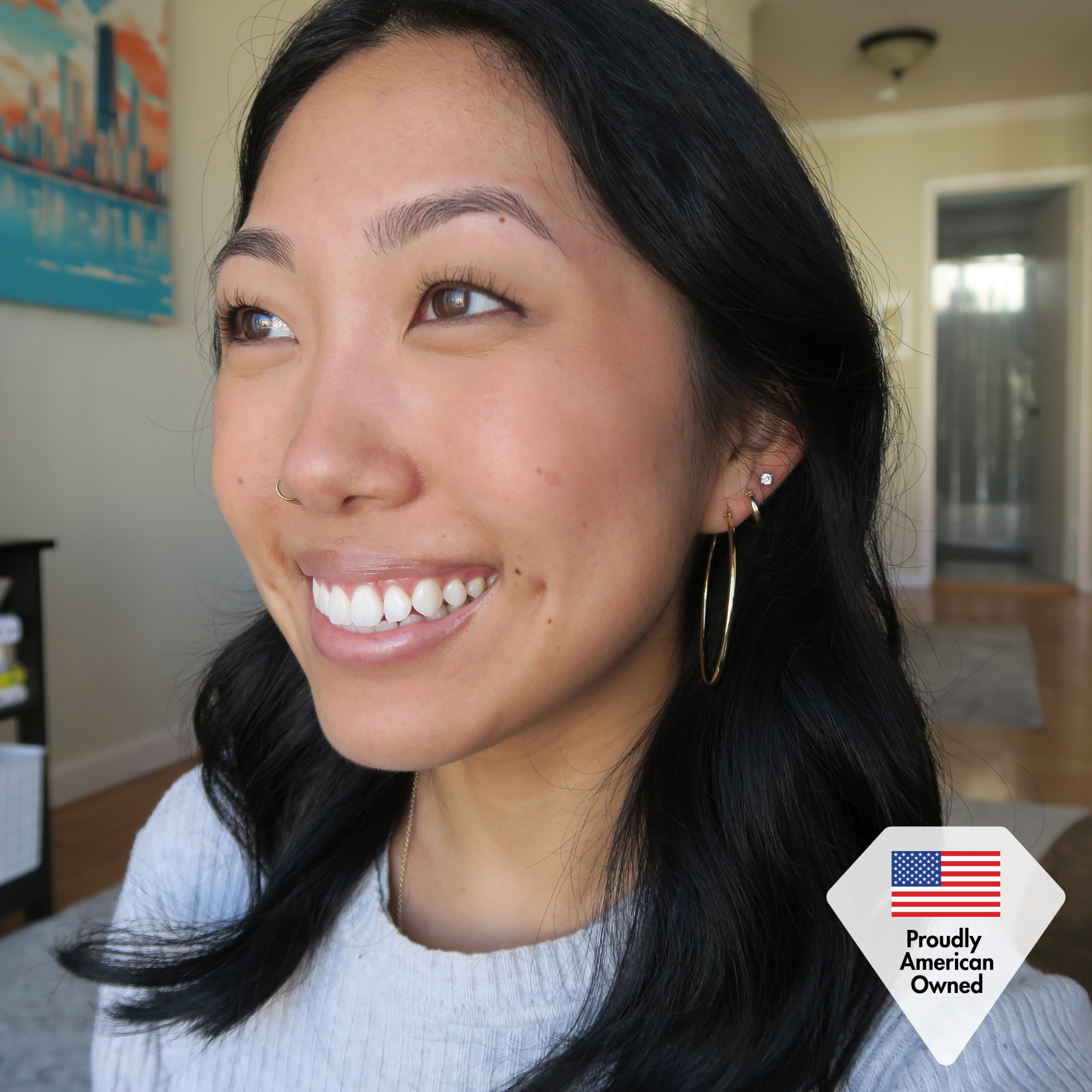 Monica 18k White Gold Plated 10/40/50mm Hoop Earrings (3 Pair Set)