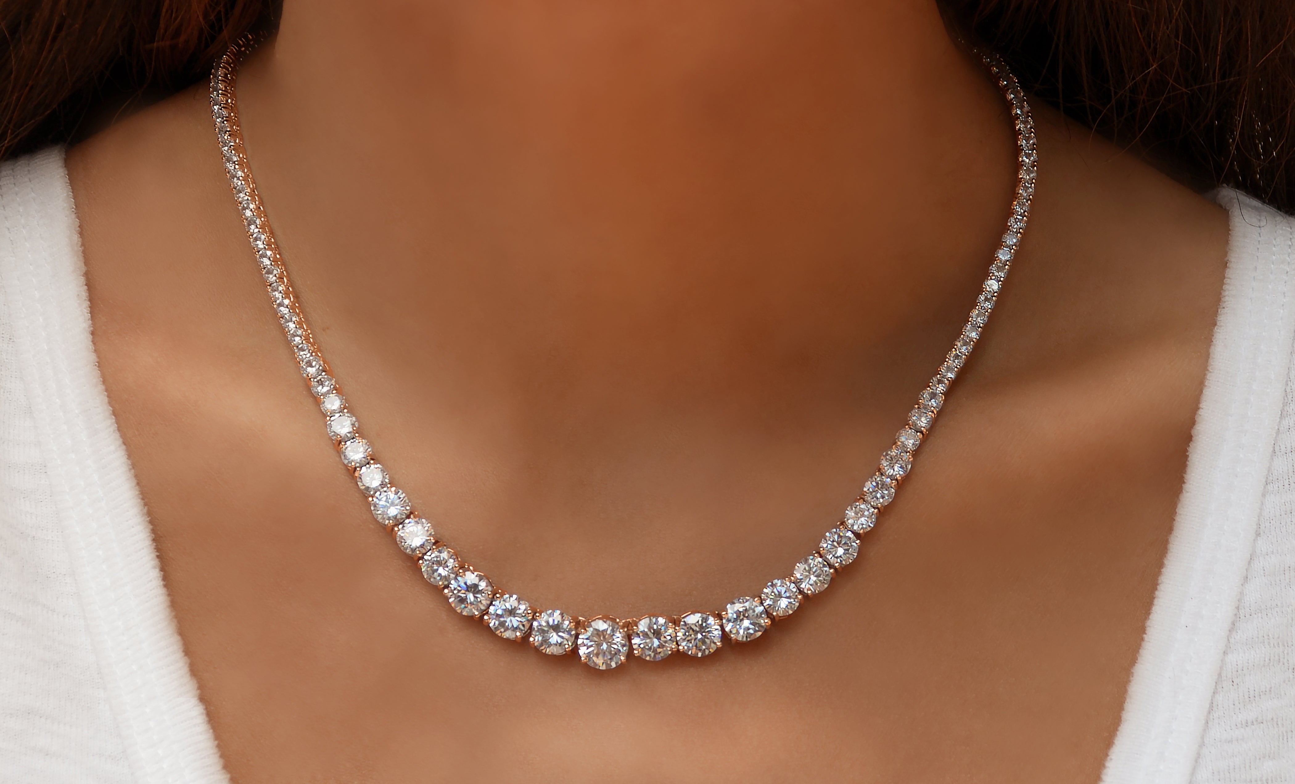 Whitney 18k White Gold Plated Necklace with Crystals