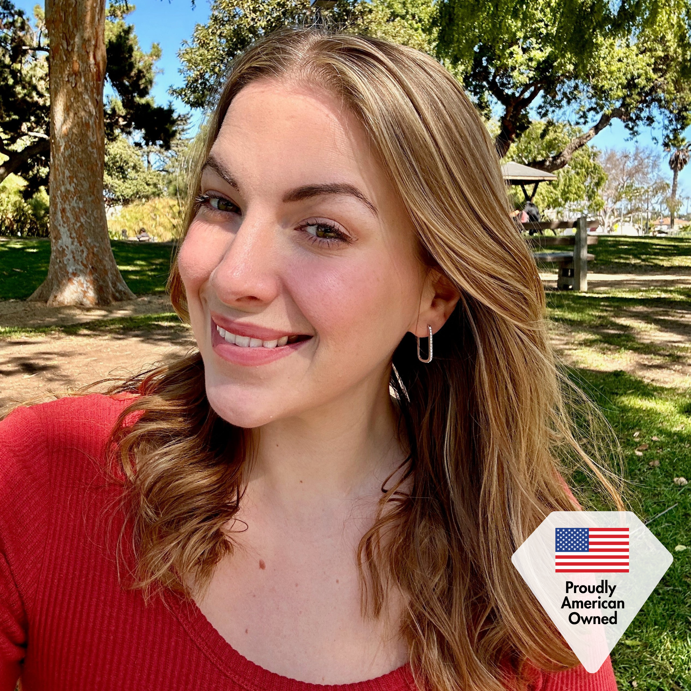 Nadia 18k White Gold Plated 24mm Hoop Earrings with Swarovski Crystals