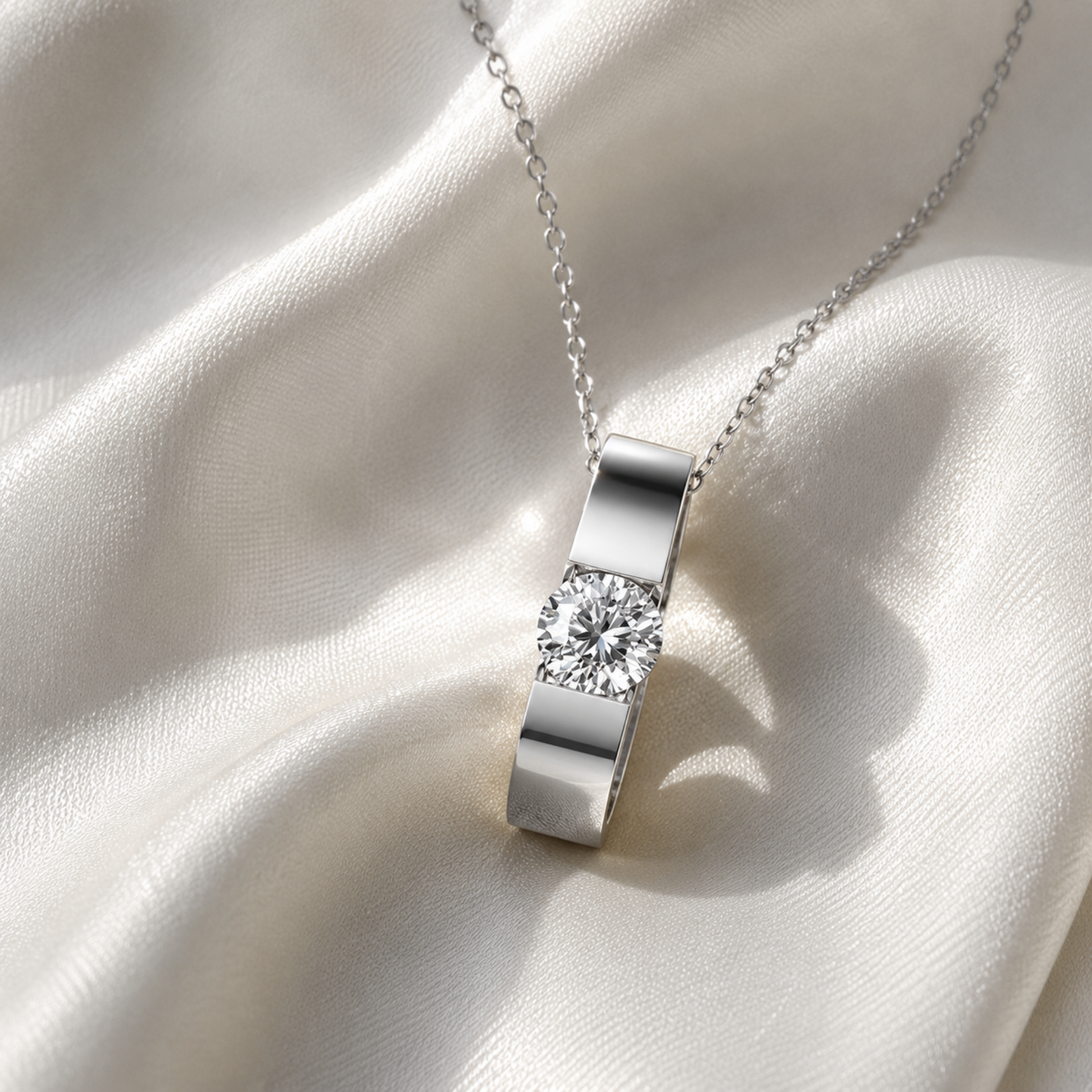 Nailea 18k White Gold Plated Pendant Necklace with Swarovski Crystals - FAB FAV