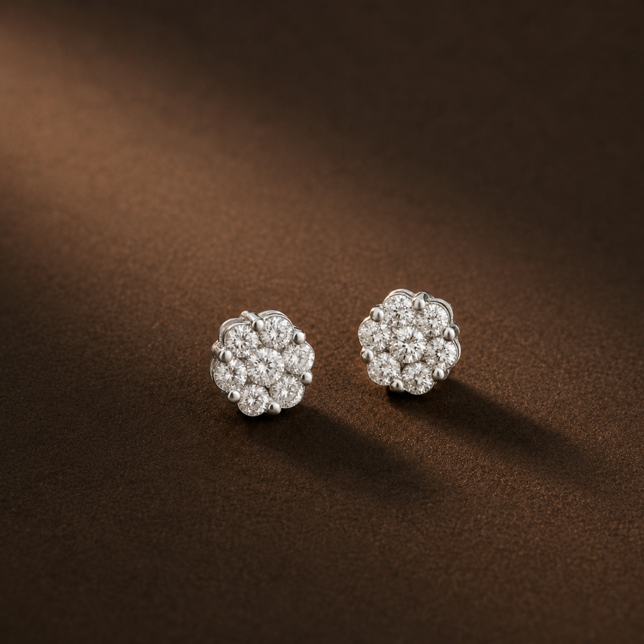Nova 18k White Gold Plated Stud Earrings with Simulated Diamond Crystals — Final Sale - Fab Fav
