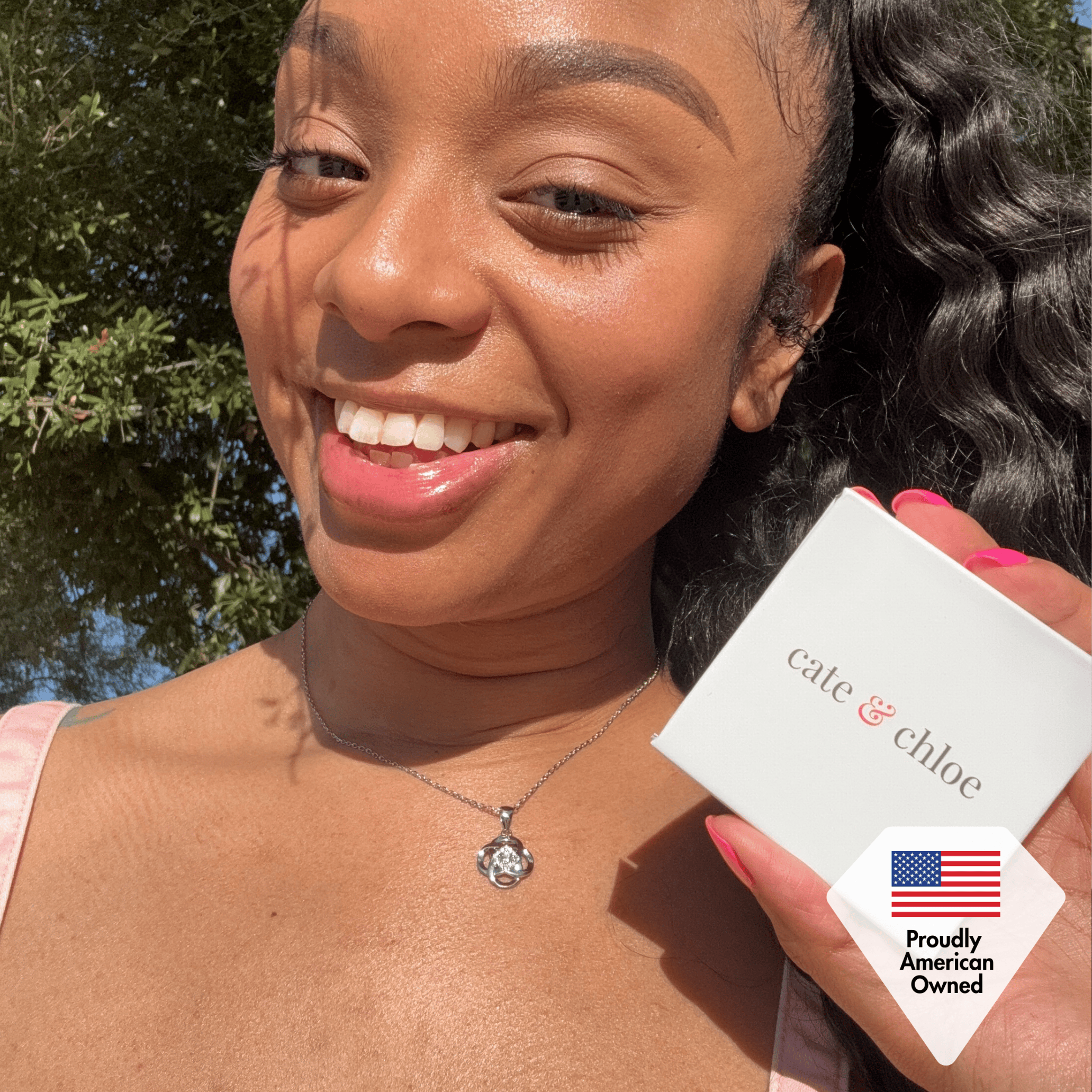 Nyssa 18k White Gold Plated Necklace with Swarovski Crystals