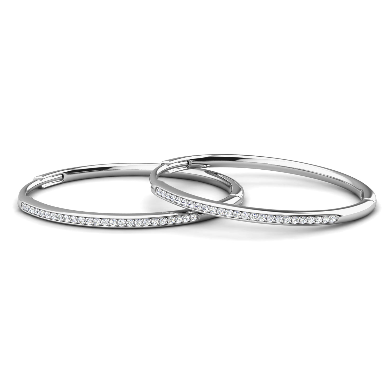 Leslie 18k White Gold Plated 10mm-40mm Hoop Earrings with Swarovski Crystals