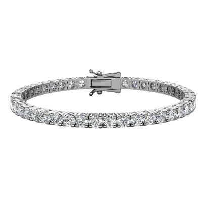 Olivia 18k White Gold Plated Tennis Bracelet with Simulated Diamond Crystals