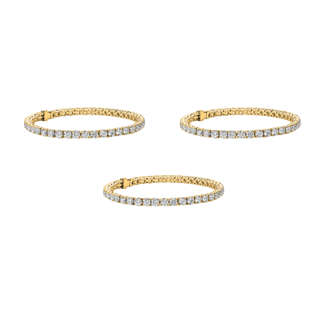 Olivia 18k Gold Plated Tennis Bracelet with Simulated Diamond Crystals (3 Pair Set)