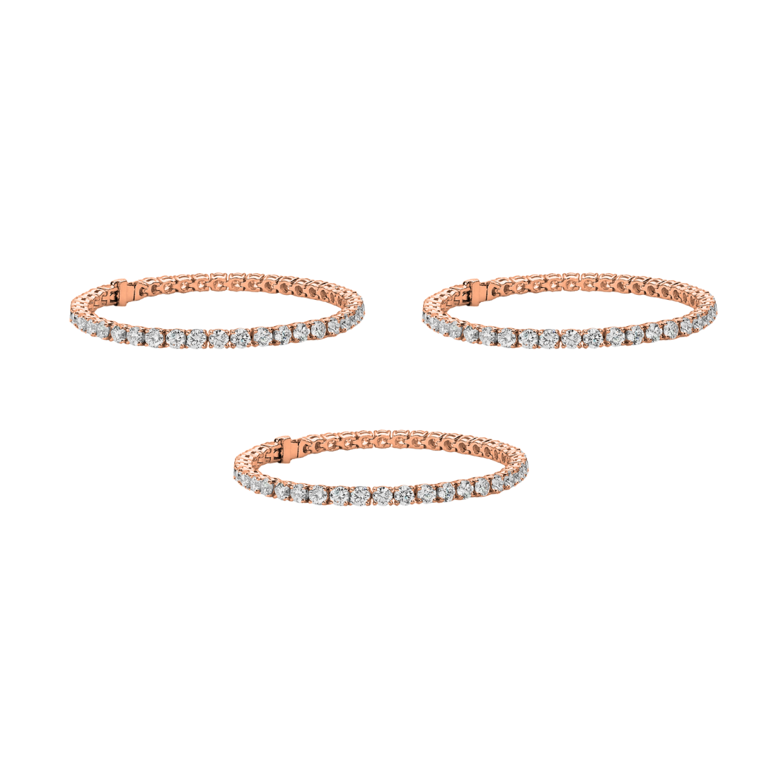 Olivia 18k Gold Plated Tennis Bracelet with Simulated Diamond Crystals (3 Pair Set)