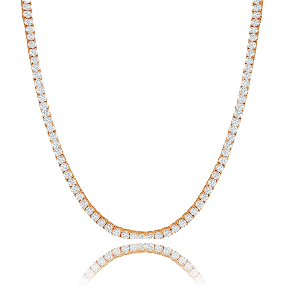 Olivia 18k White Gold Plated Tennis Necklace with Simulated Diamond Crystals
