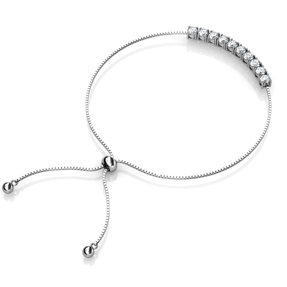 Cameron 18k White Gold Plated Bracelet with Swarovski Crystals