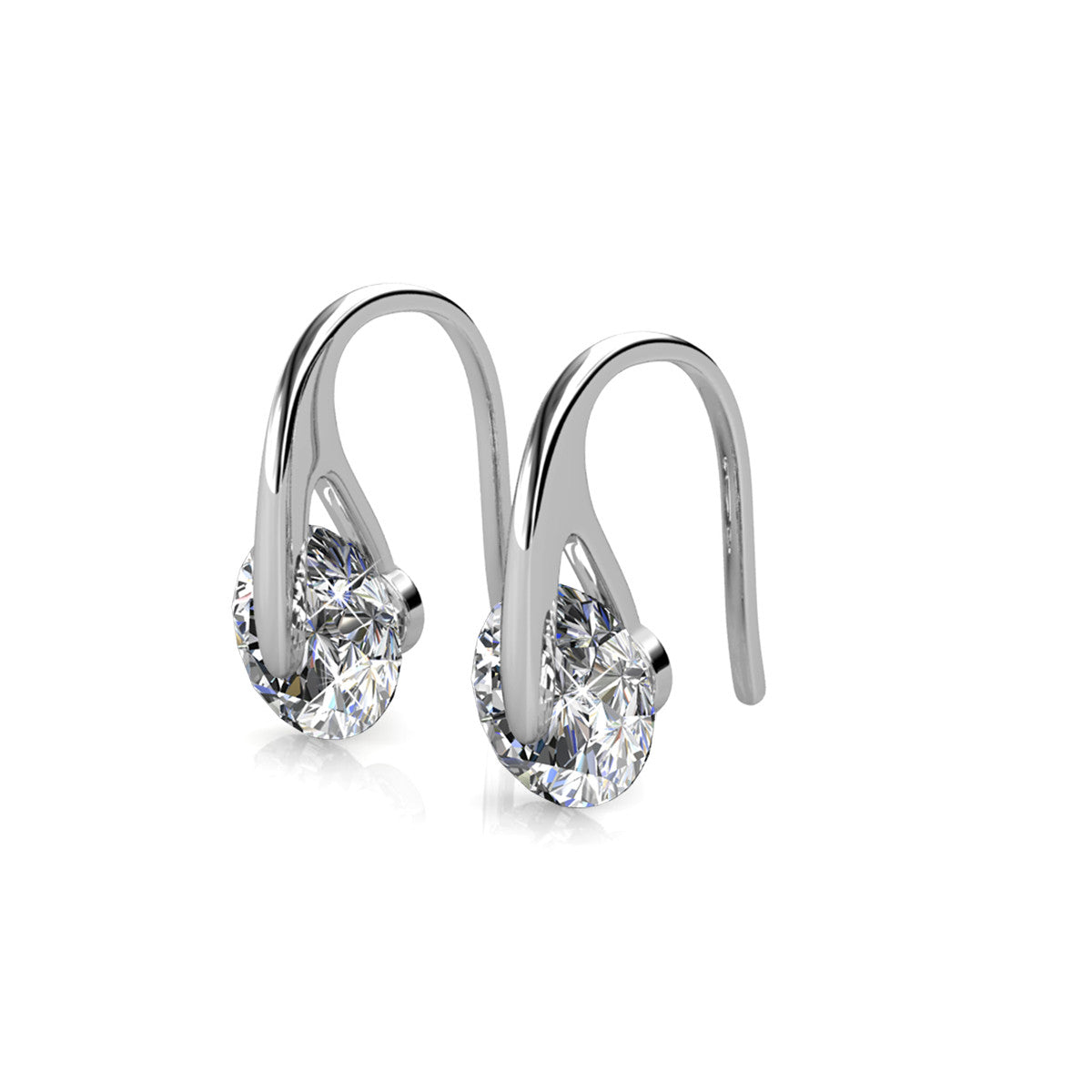 McKayla 18k White Gold Plated Drop Earrings with Swarovski Crystals