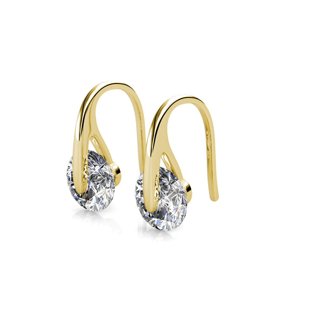 McKayla 18k White Gold Plated Drop Earrings with Swarovski Crystals