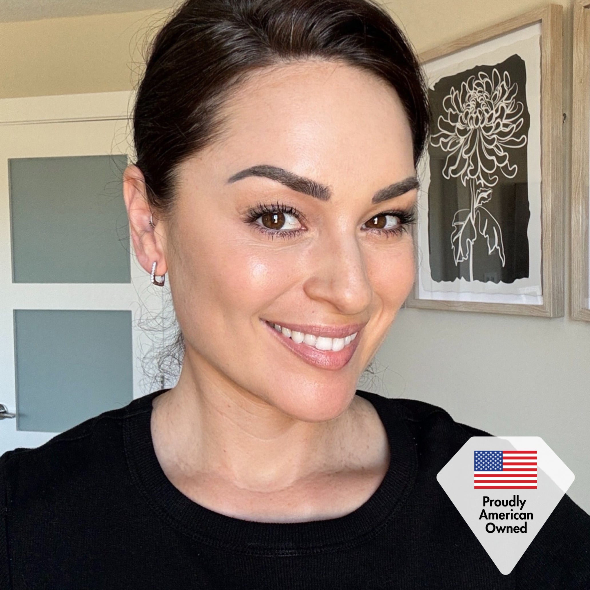 Phoebe 18k White Gold Plated 14mm Hoop Earrings with Swarovski Crystals