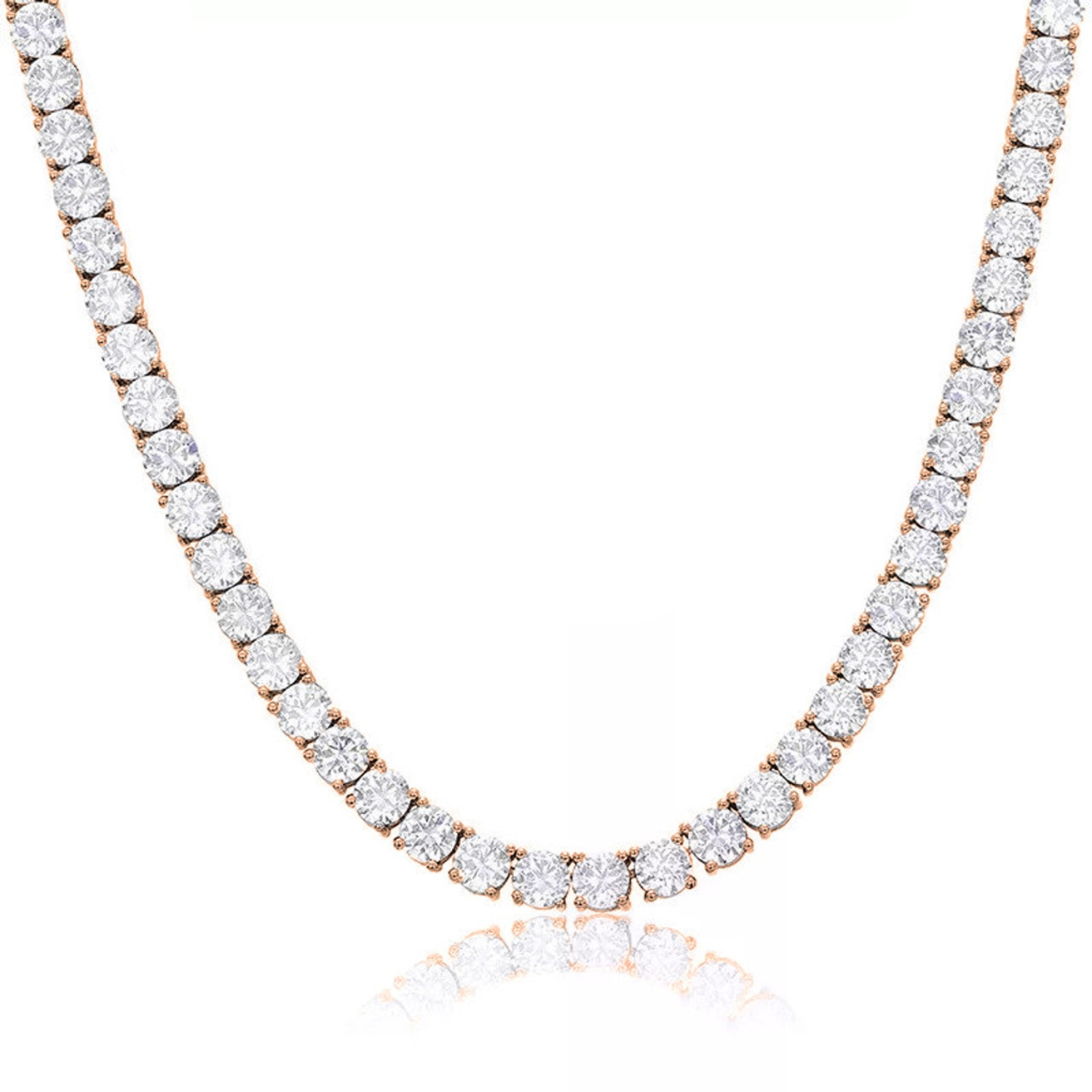 Priscilla 18k White Gold Plated Tennis Necklace with Simulated Diamond Crystals
