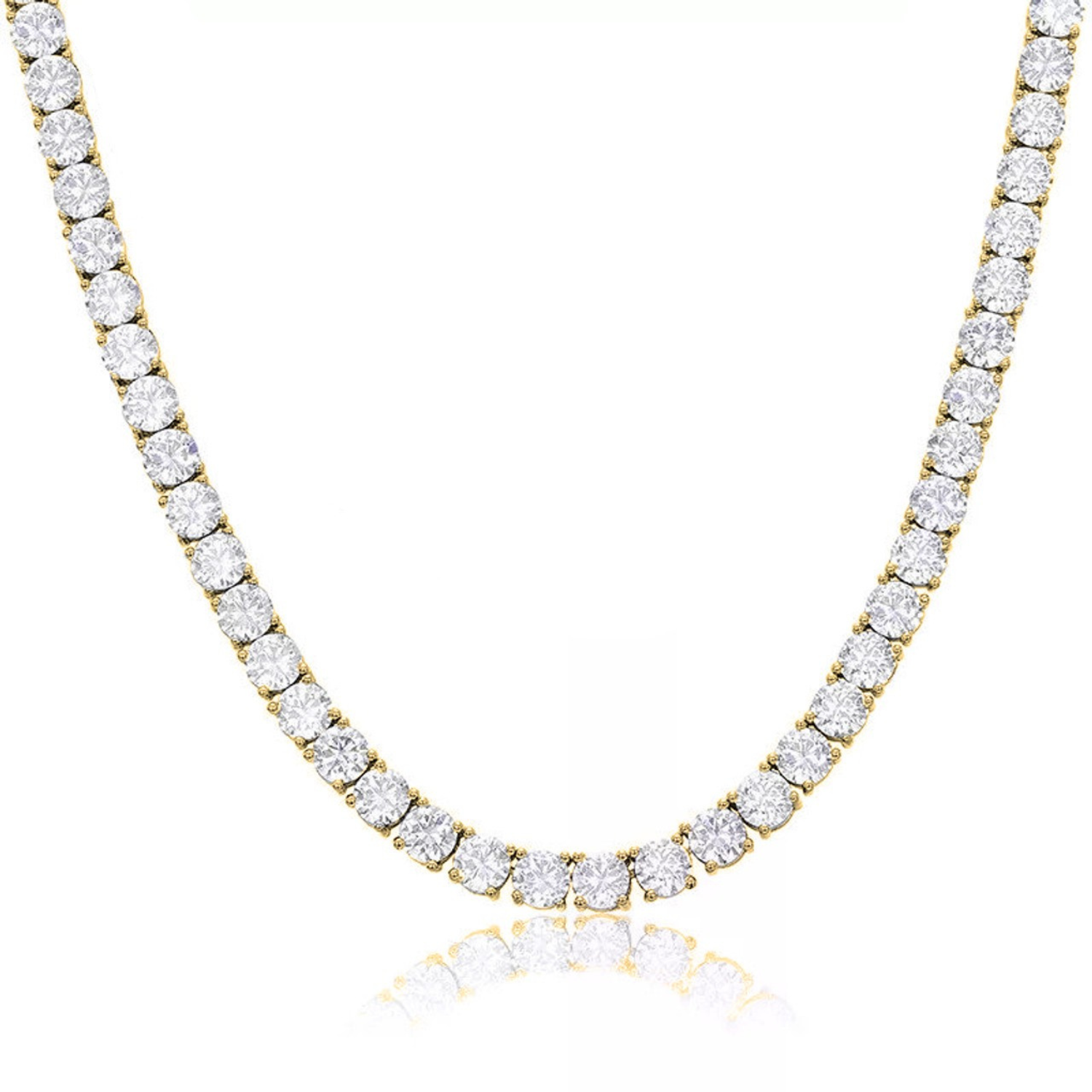 Priscilla 18k White Gold Plated Tennis Necklace with Simulated Diamond Crystals