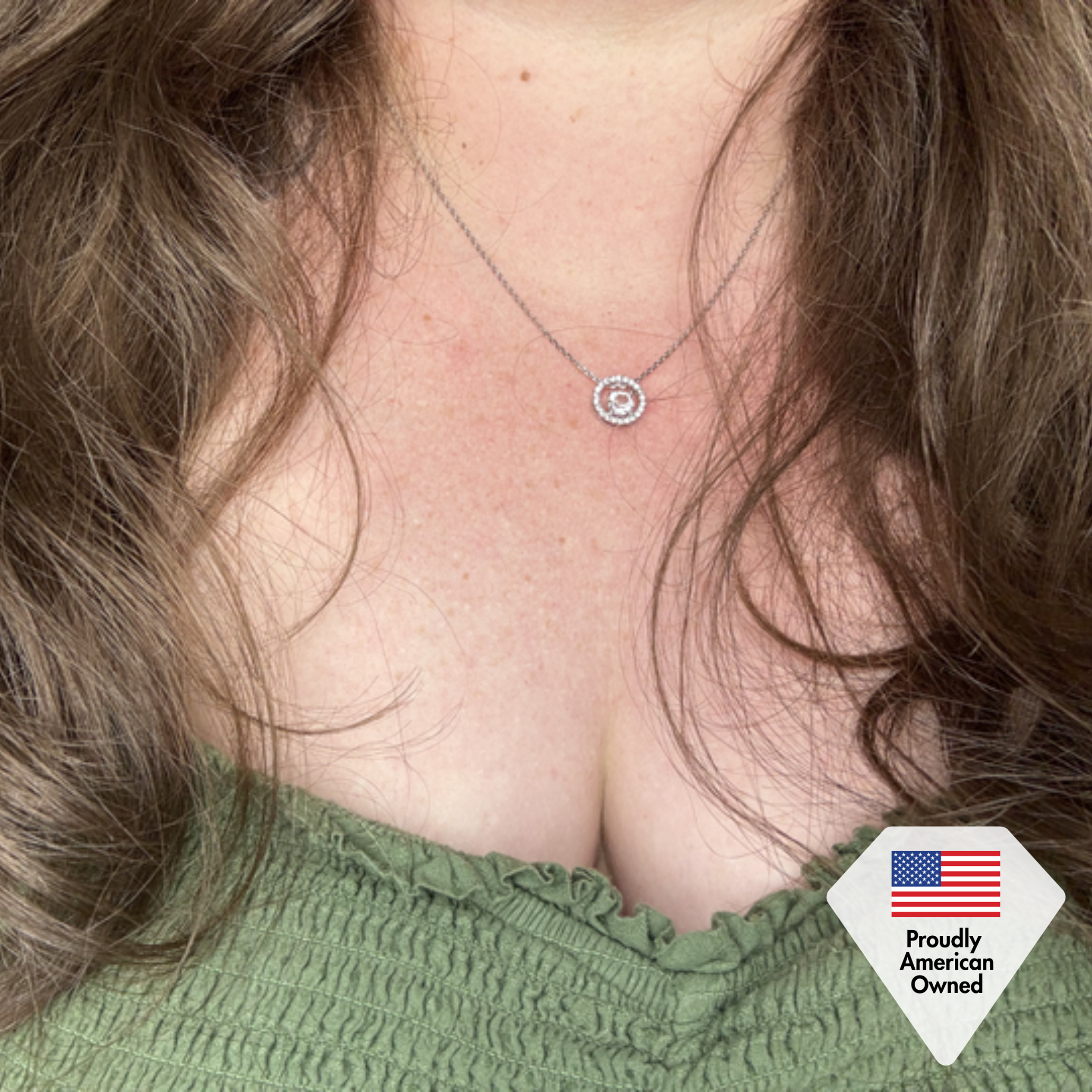 Reign 18k White Gold Plated Halo Necklace with Swarovski Crystals