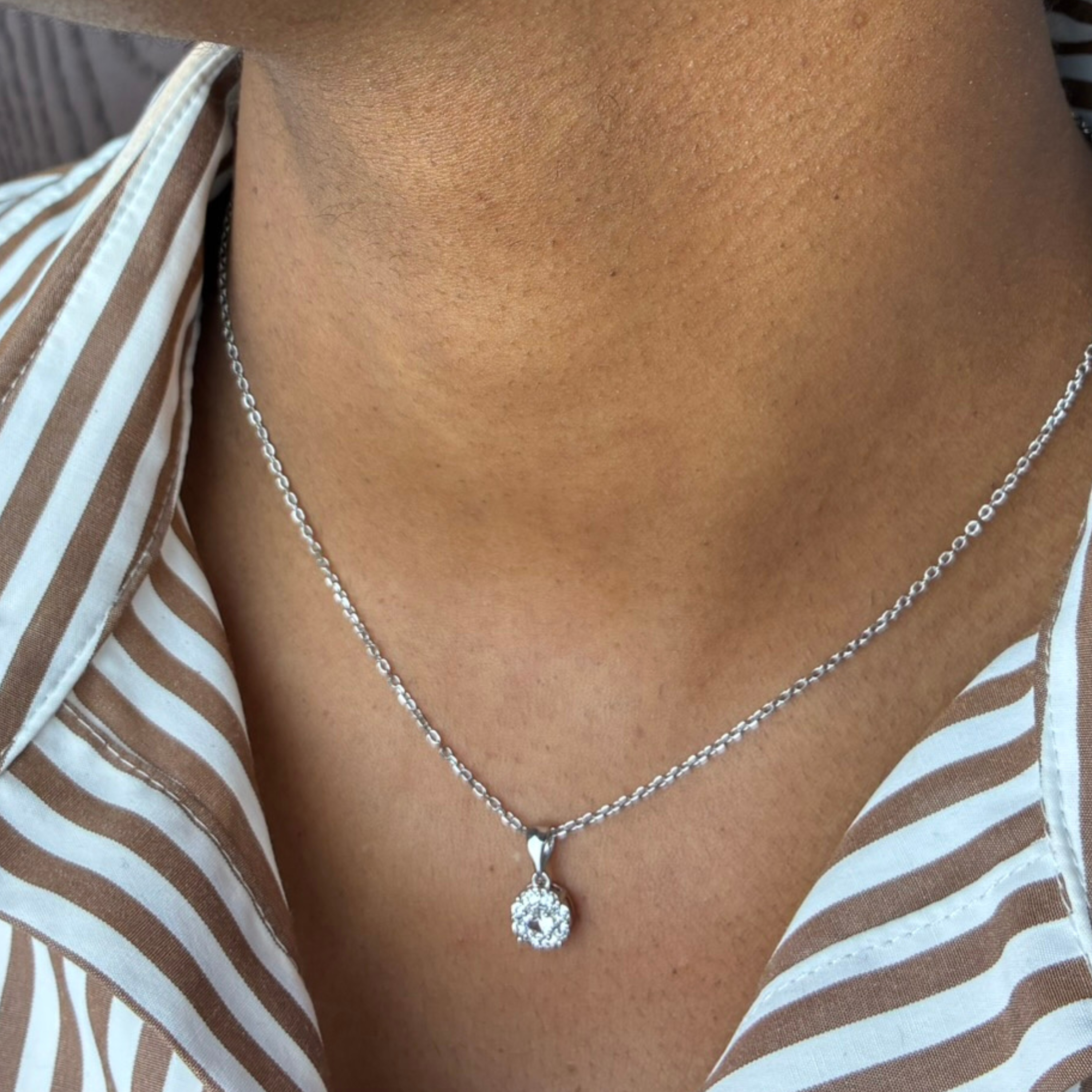 Ruth 18k 白金镀银吊坠项链