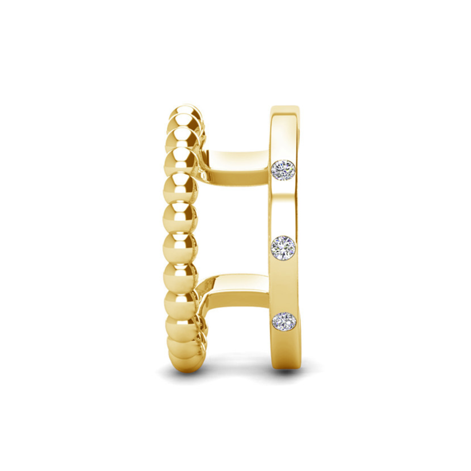Sasha 18k White Gold Plated 10mm Hoop Ear Cuff with Swarovski Crystals