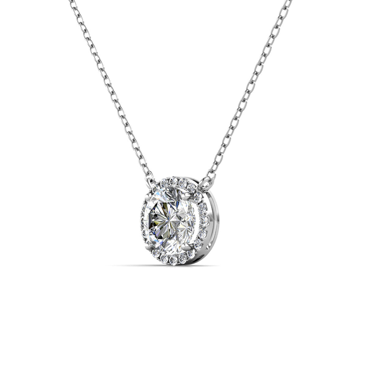 Moissanite by Cate & Chloe Sutton Sterling Silver Necklace with Moissanite Crystals