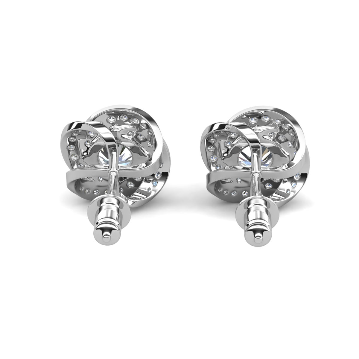 Emmy“宇宙”18k 白金镀 CZ 水晶耳钉