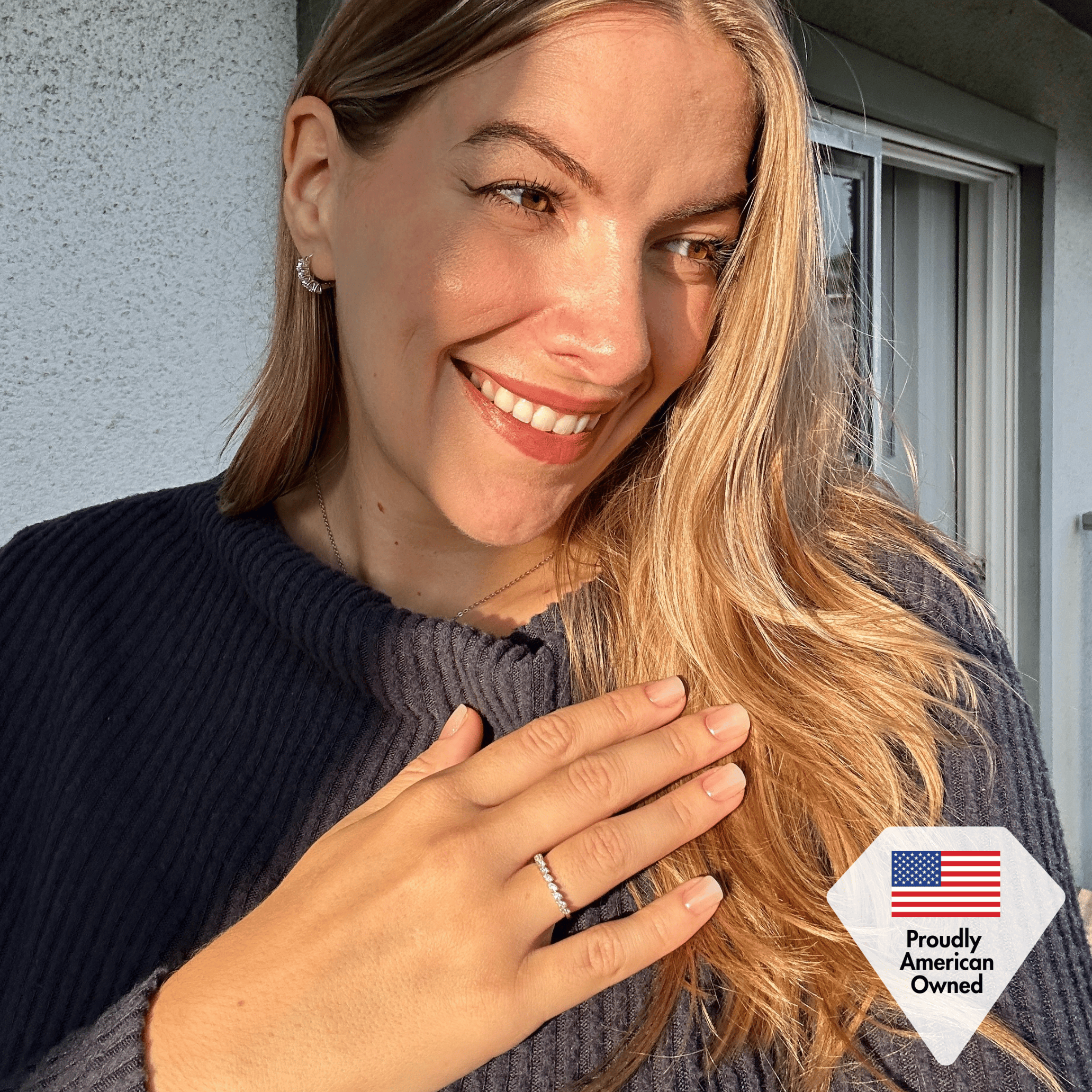 Tori 18k White Gold Plated Ring with Round Cut Swarovski Crystals