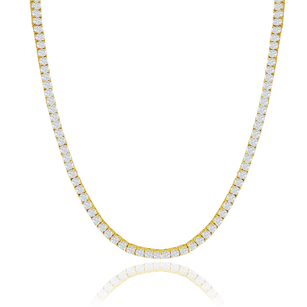 Olivia 18k White Gold Plated Tennis Necklace with Simulated Diamond Crystals