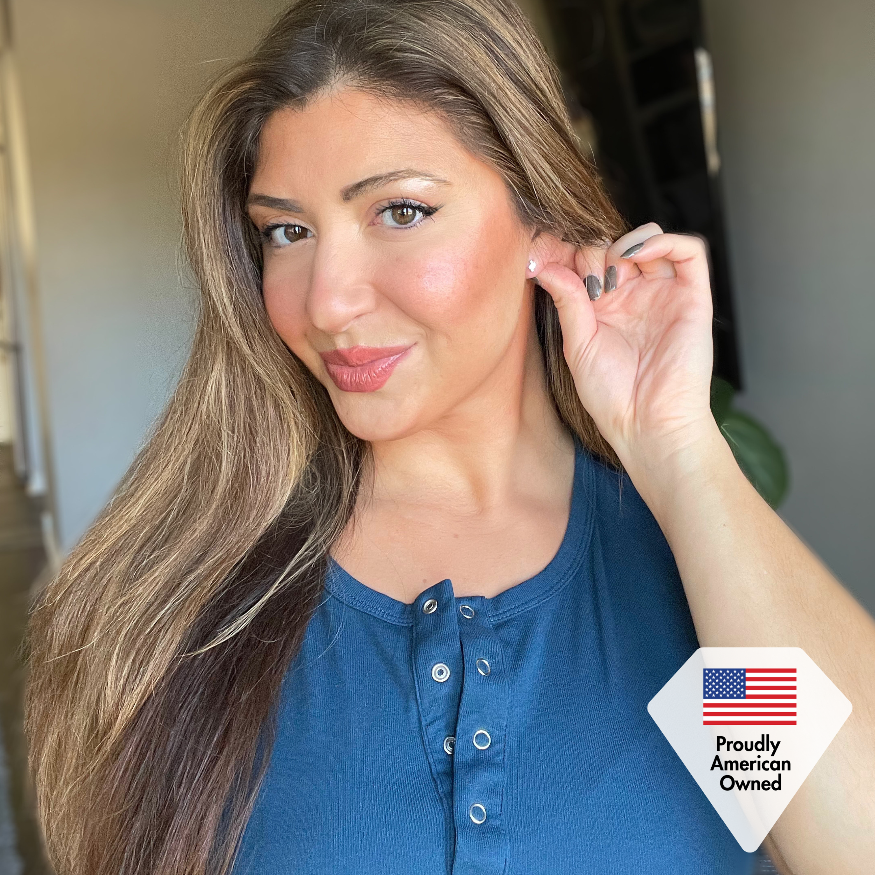 Kimberly 18k White Gold Plated Solitaire Stud Earrings with Swarovski Crystals