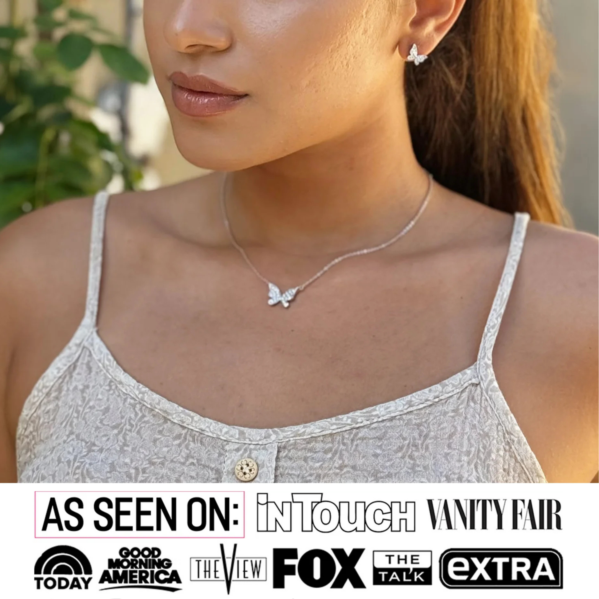 Yuenen 18k White Gold Plated Butterfly Necklace with Swarovski Crystals & Heartfelt Message for Daughter