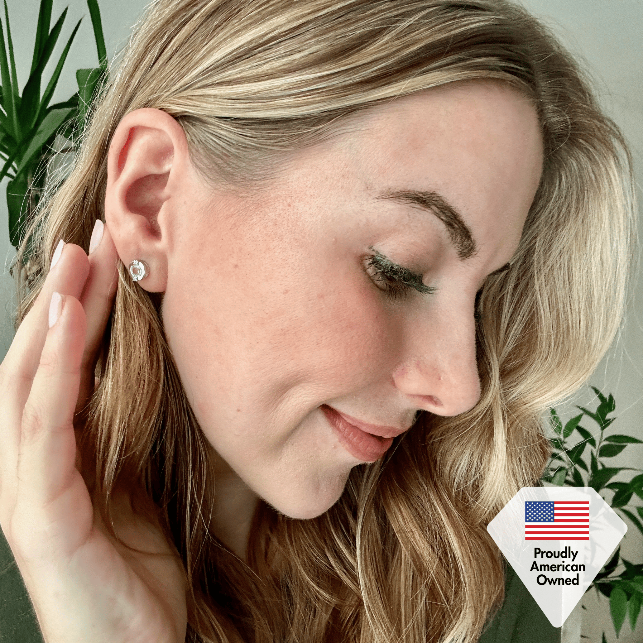 Zara 18k White Gold Plated Stud Earrings and Necklace Set with Swarovski Crystals