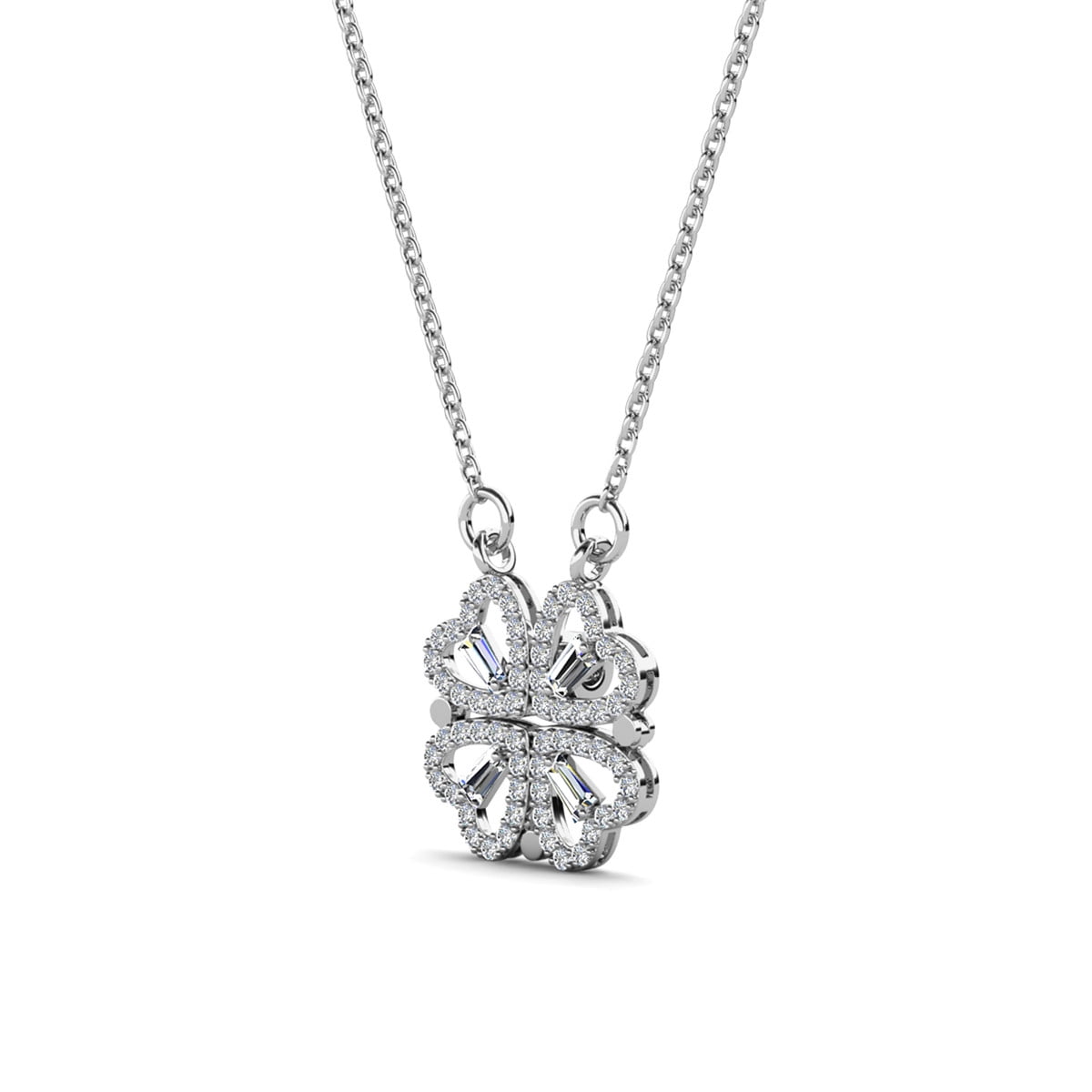 Posie 18k White Gold Plated Heart Necklace with Swarovski Crystals & Heartfelt Message for Daughter