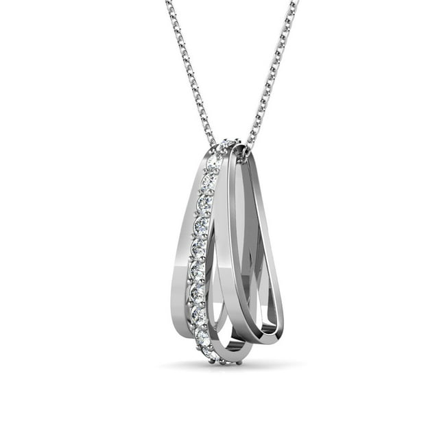 Bella 18k White Gold Plated Crystal Necklace - Fab Friday
