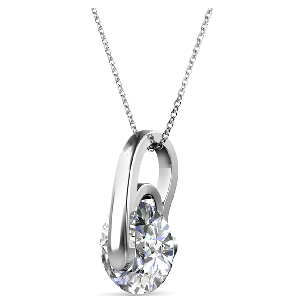 Tina 18k White Gold Plated Crystal Necklace