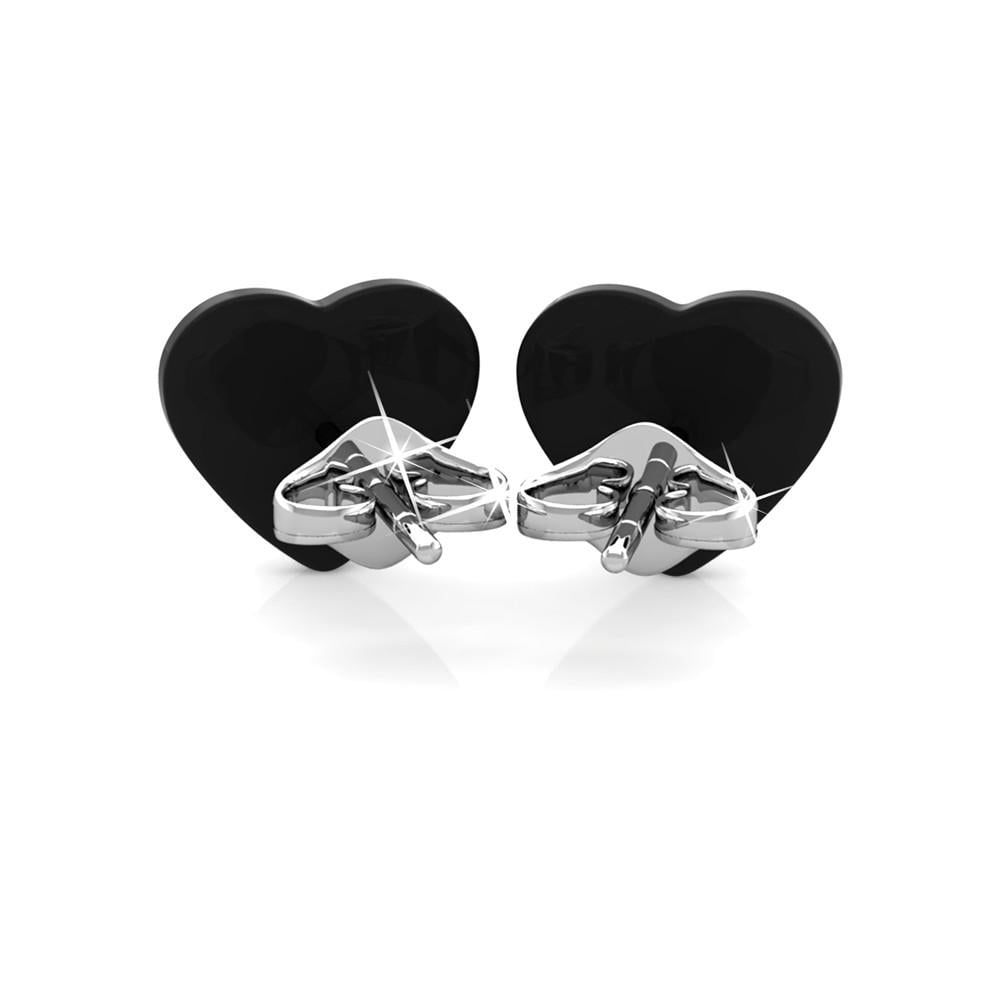 Rory 18k White Gold Plated Heart Halo Stud Earrings with Swarovski Crystals